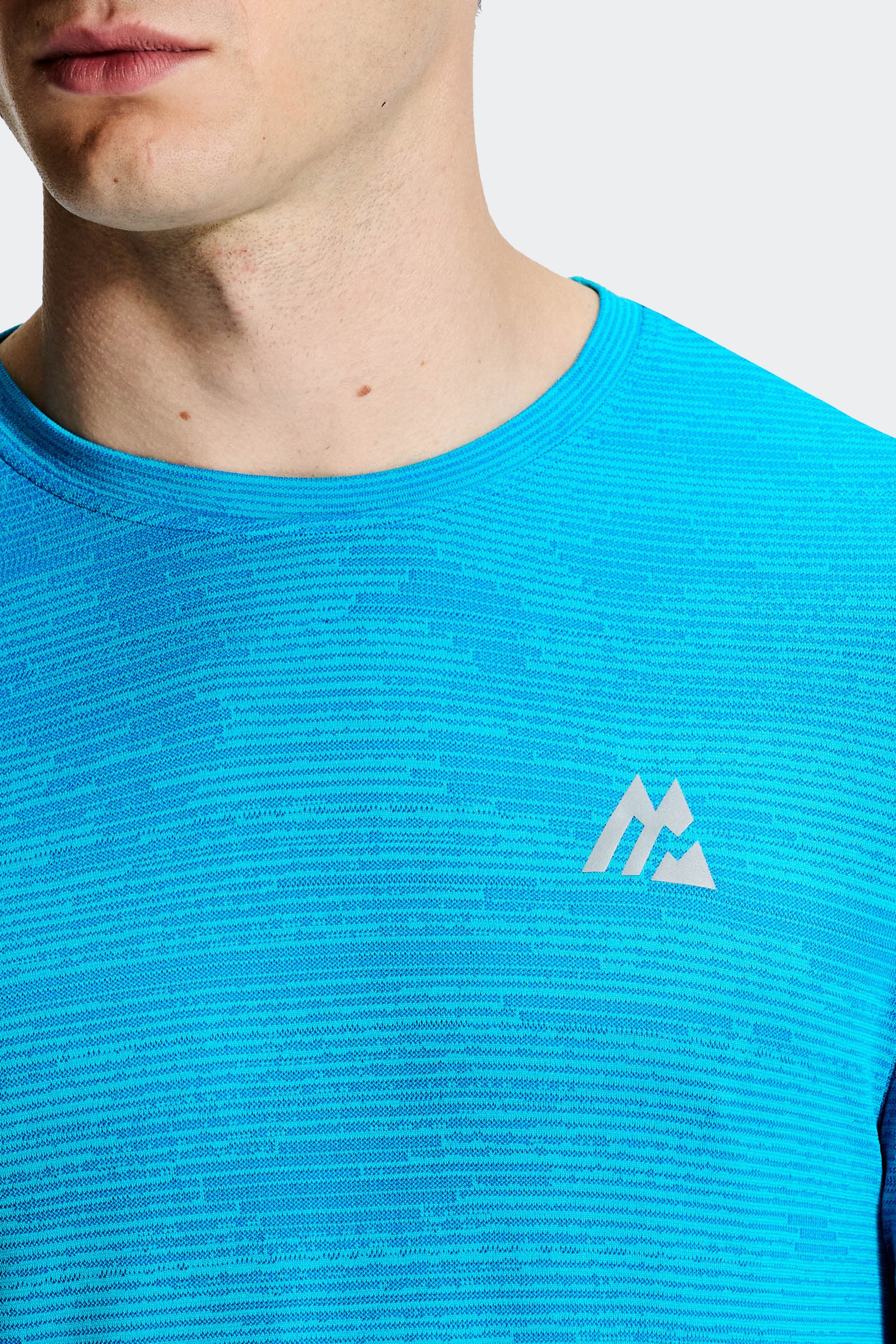 Glitch Seamless T-Shirt - Vivid Aqua/Neon Blue