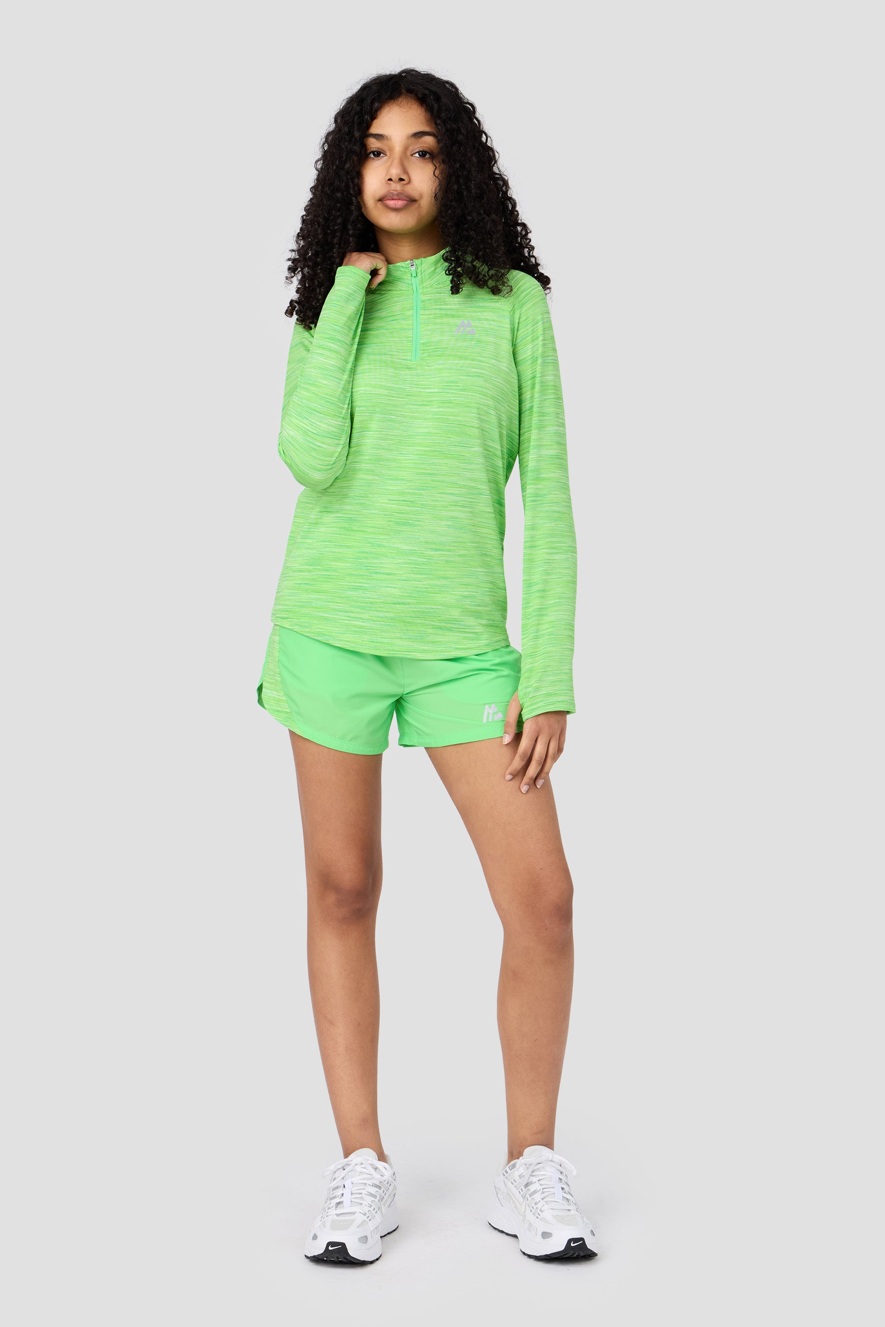 Girls Trail 1/4 Zip - Apple Green Multi