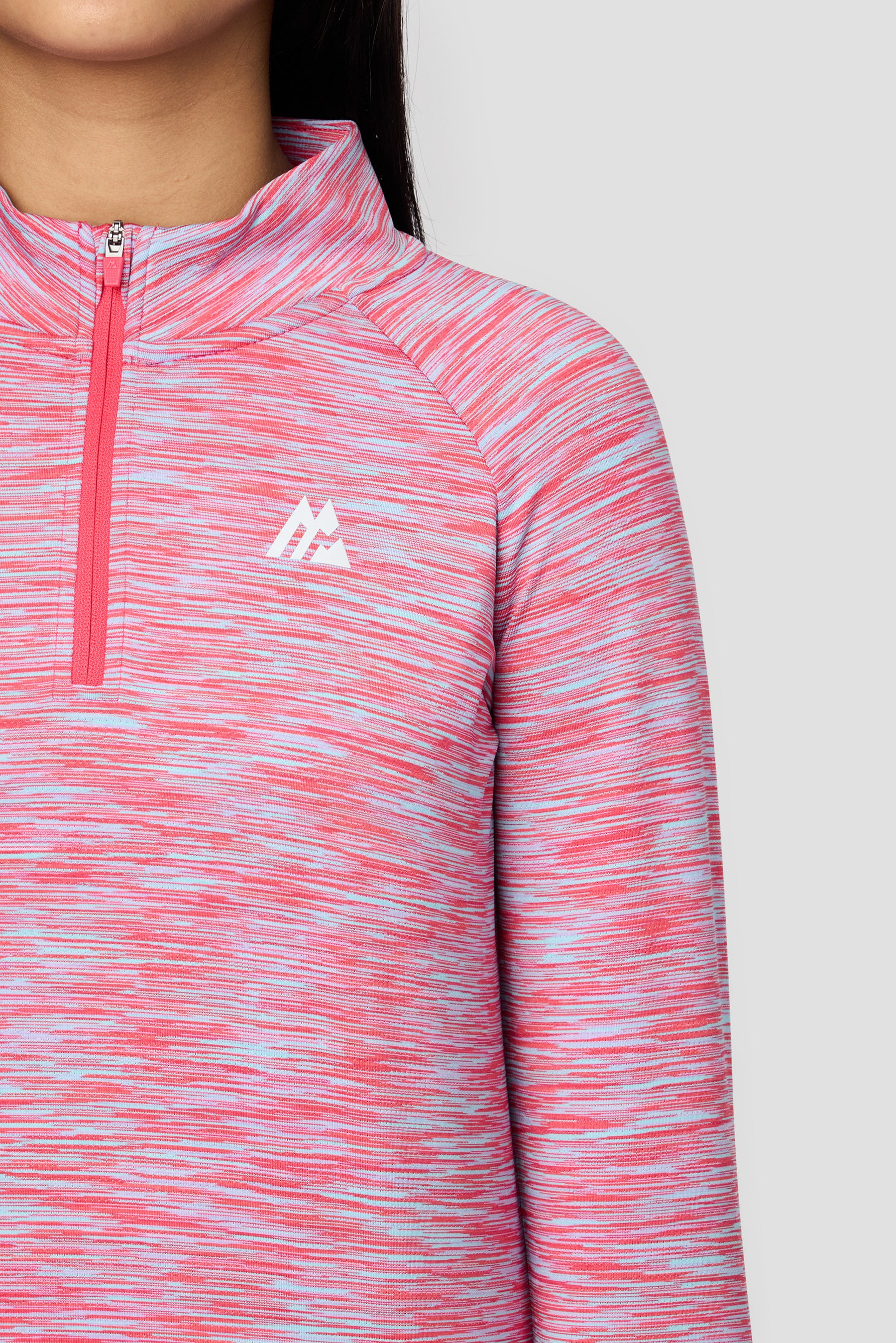 Girls Trail 2.0 1/4 Zip - Blue/Pink Multi