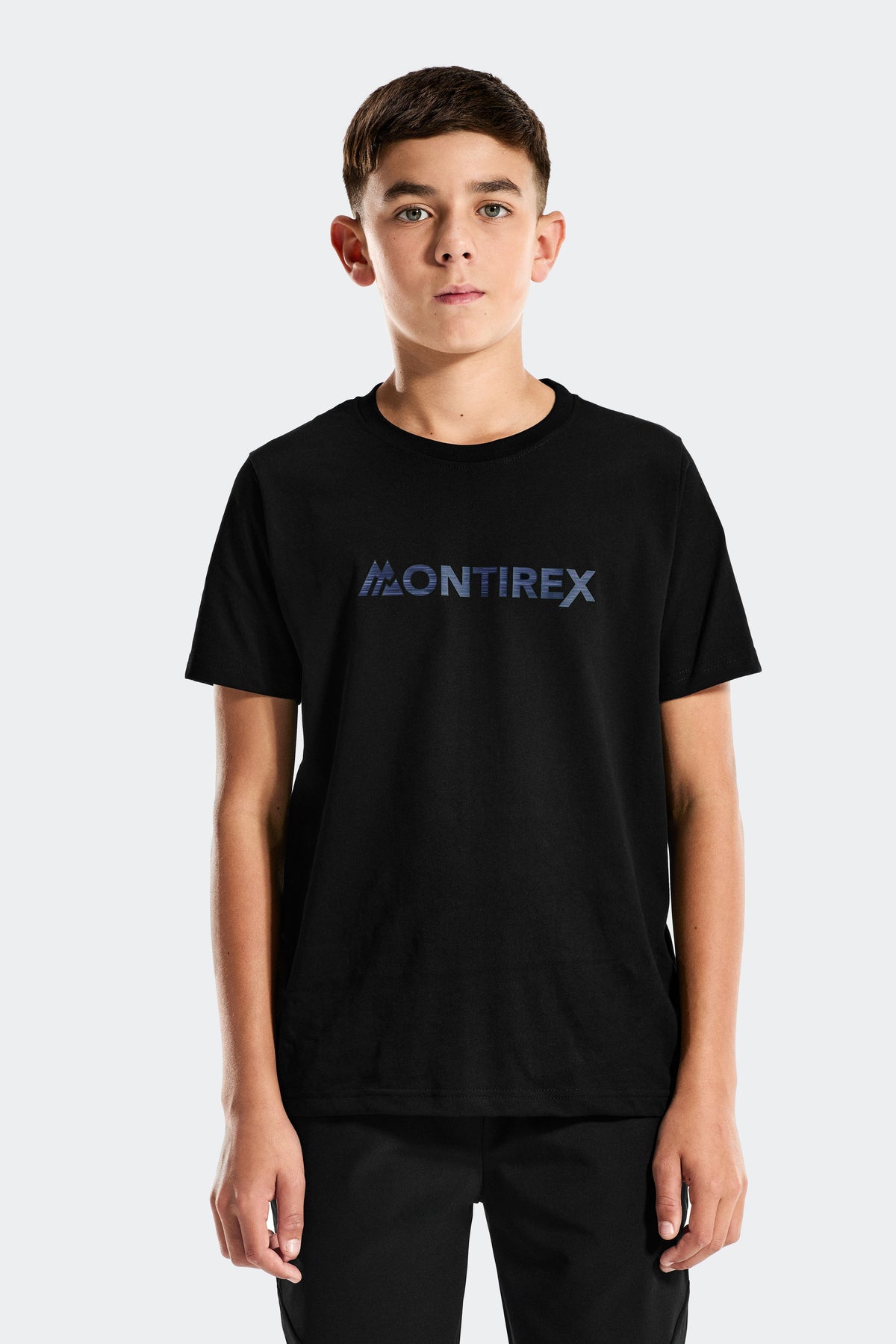 Boys Trail Linear Logo T-Shirt - Black
