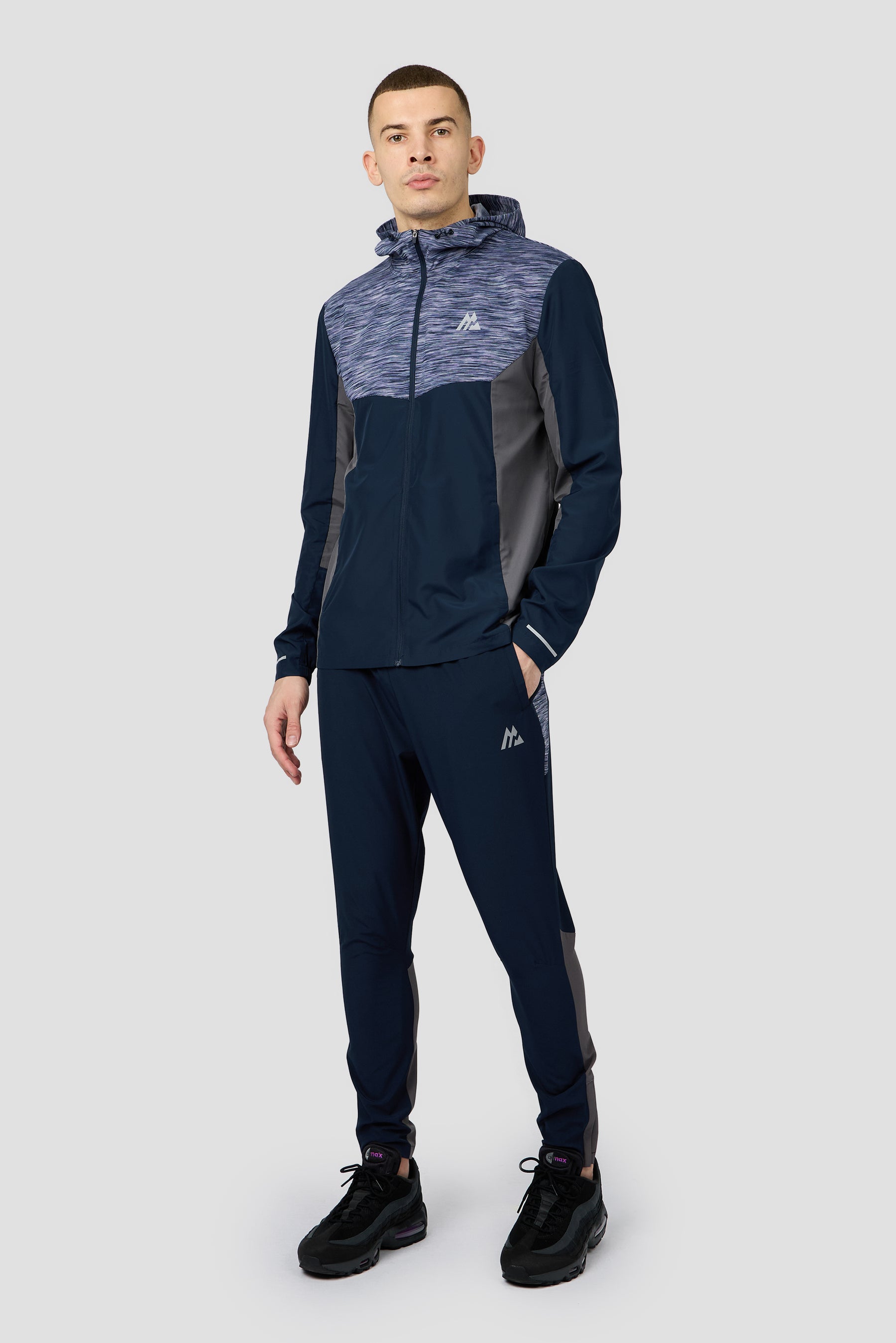 Trail Panel Running Pant - Navy/Grey/Purple Multi