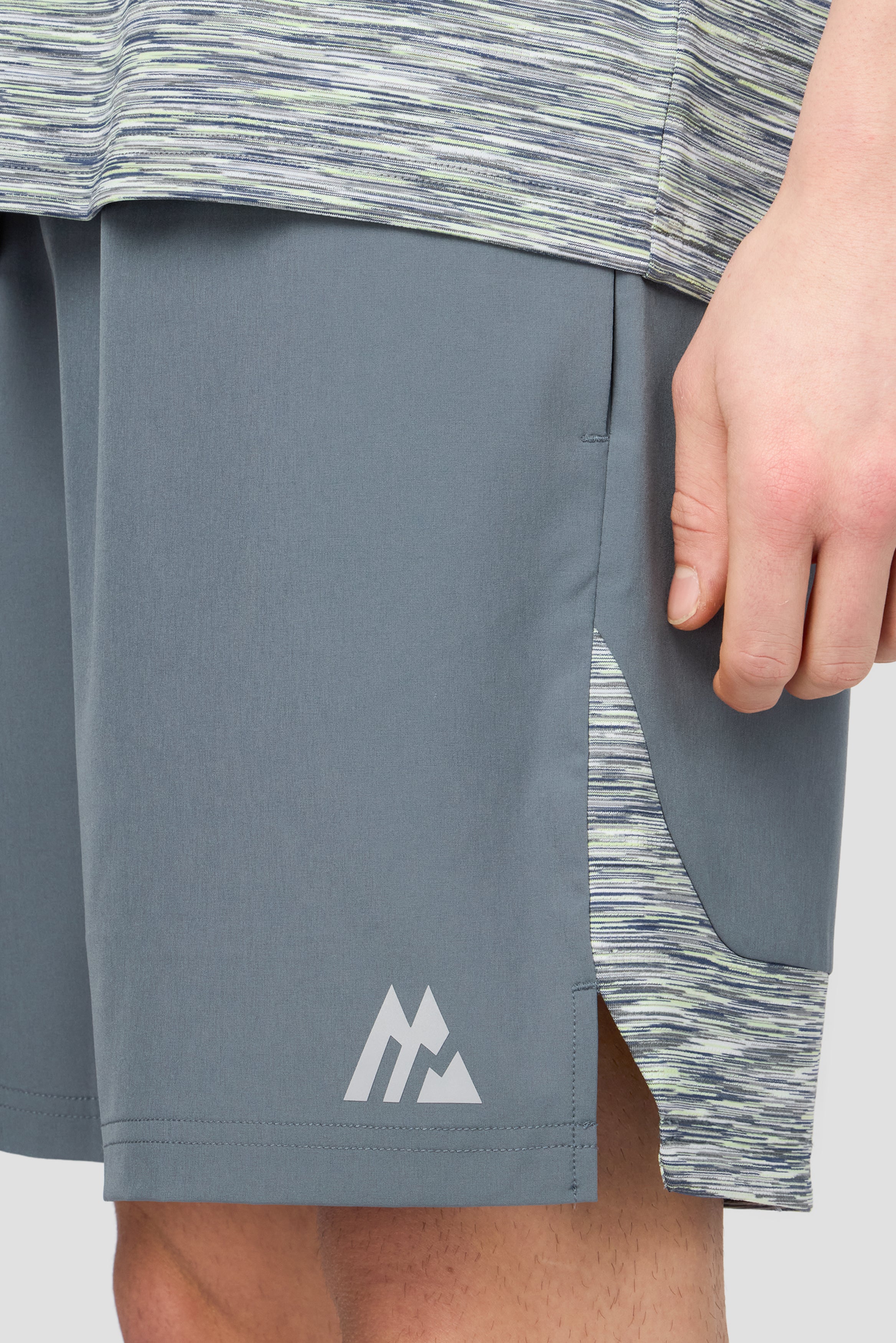 Montirex Trail Panel Short - Grey/Green/White | Sportswear Gymwear