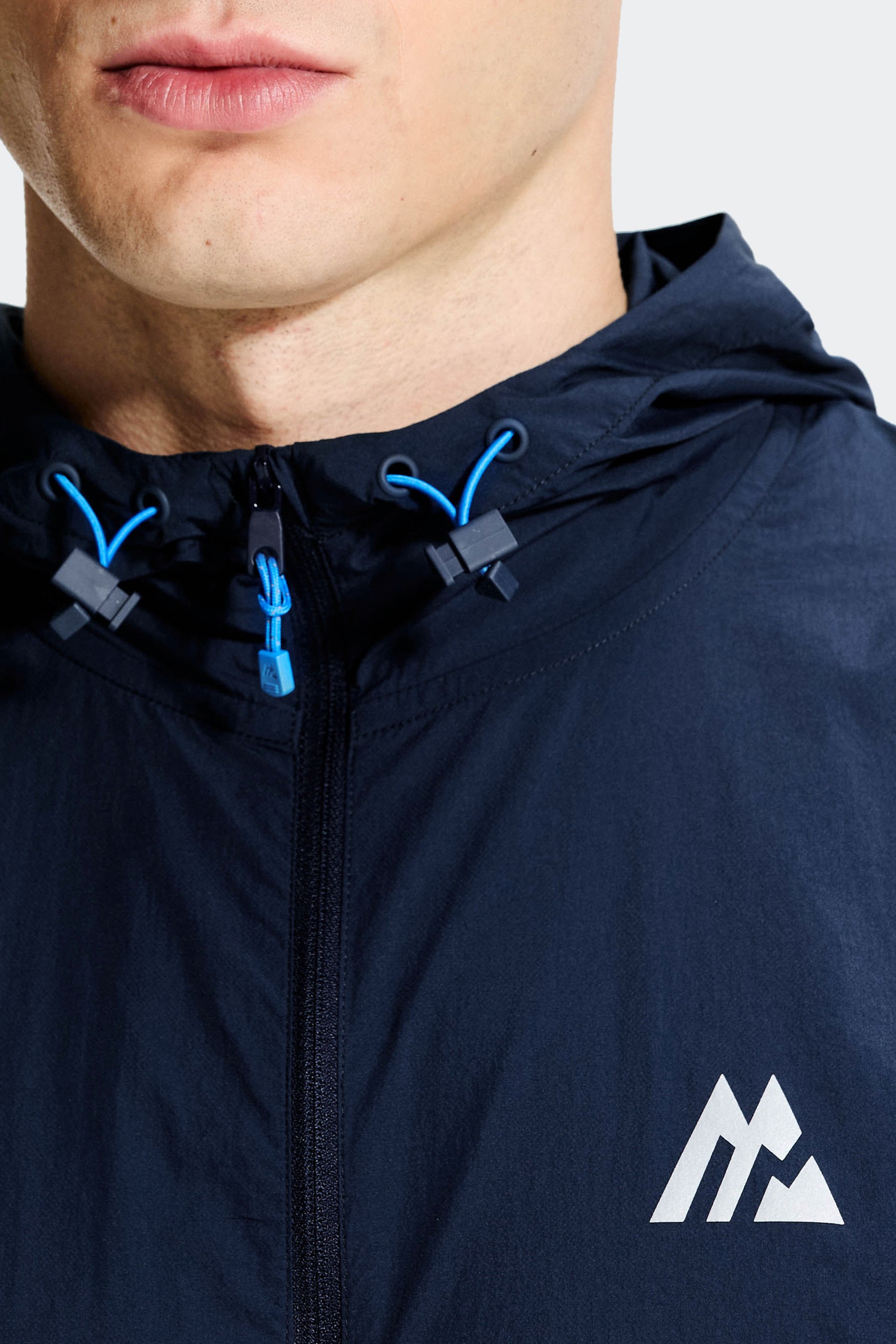 Geo M Print Windbreaker - Midnight Blue/Celestial Blue