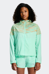 Girls Trail Windbreaker - Green/Teal/Peach