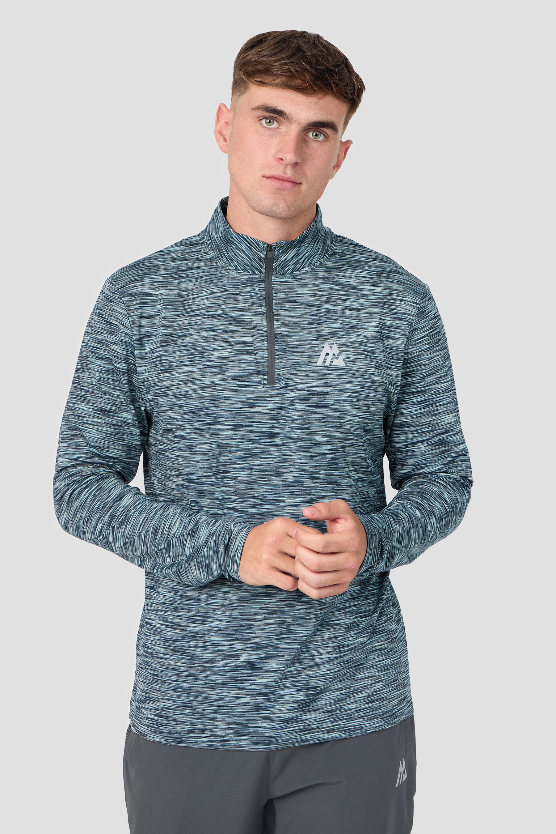 Trail 1/4 Zip - Blue/Grey Multi