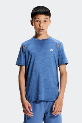 Boys Ignite T-Shirt  - Charcoal Blue/Tangerine Glow