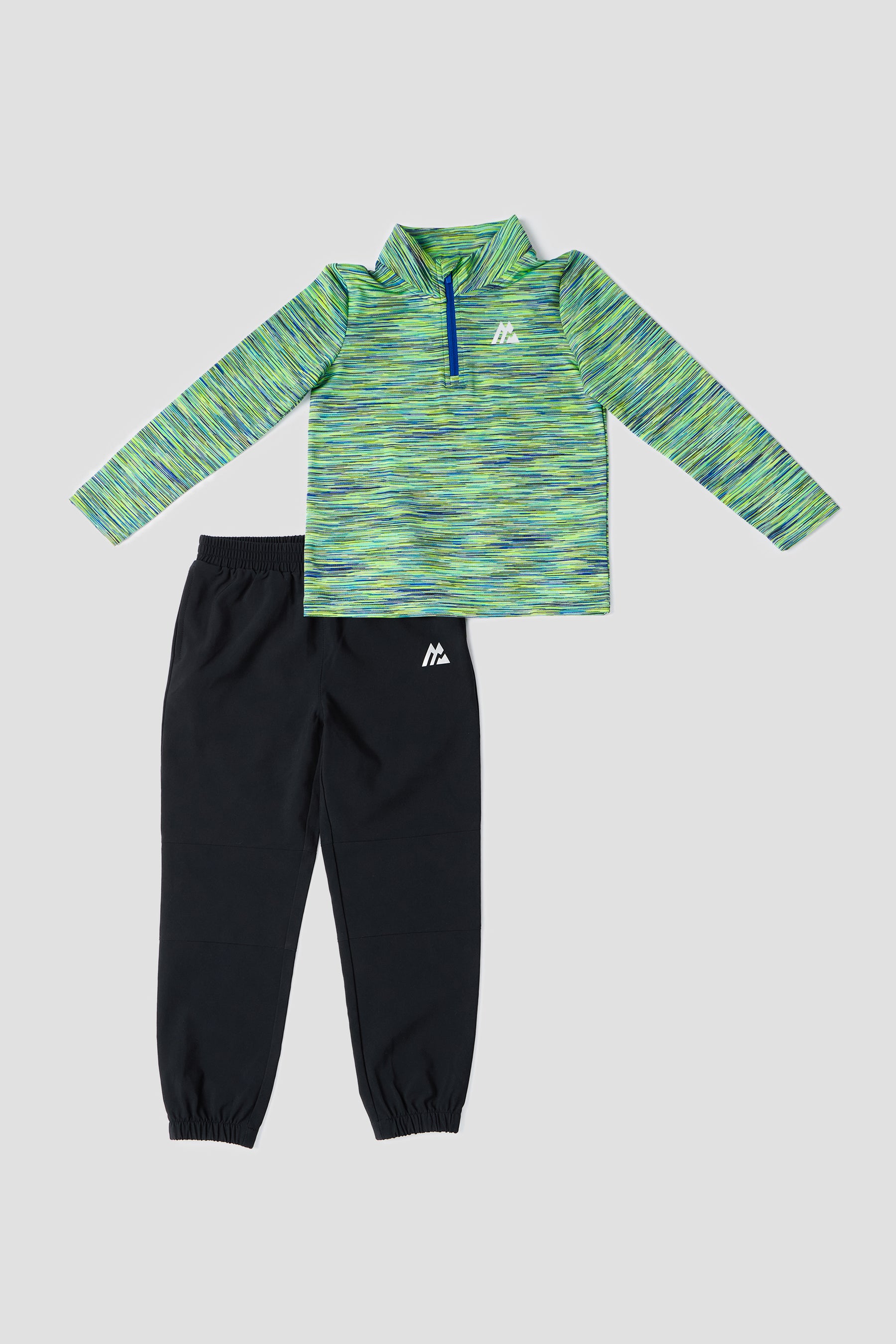 Infant Boys Trail 1/4 Zip/Pant Set - Blue/Neon Green/Black