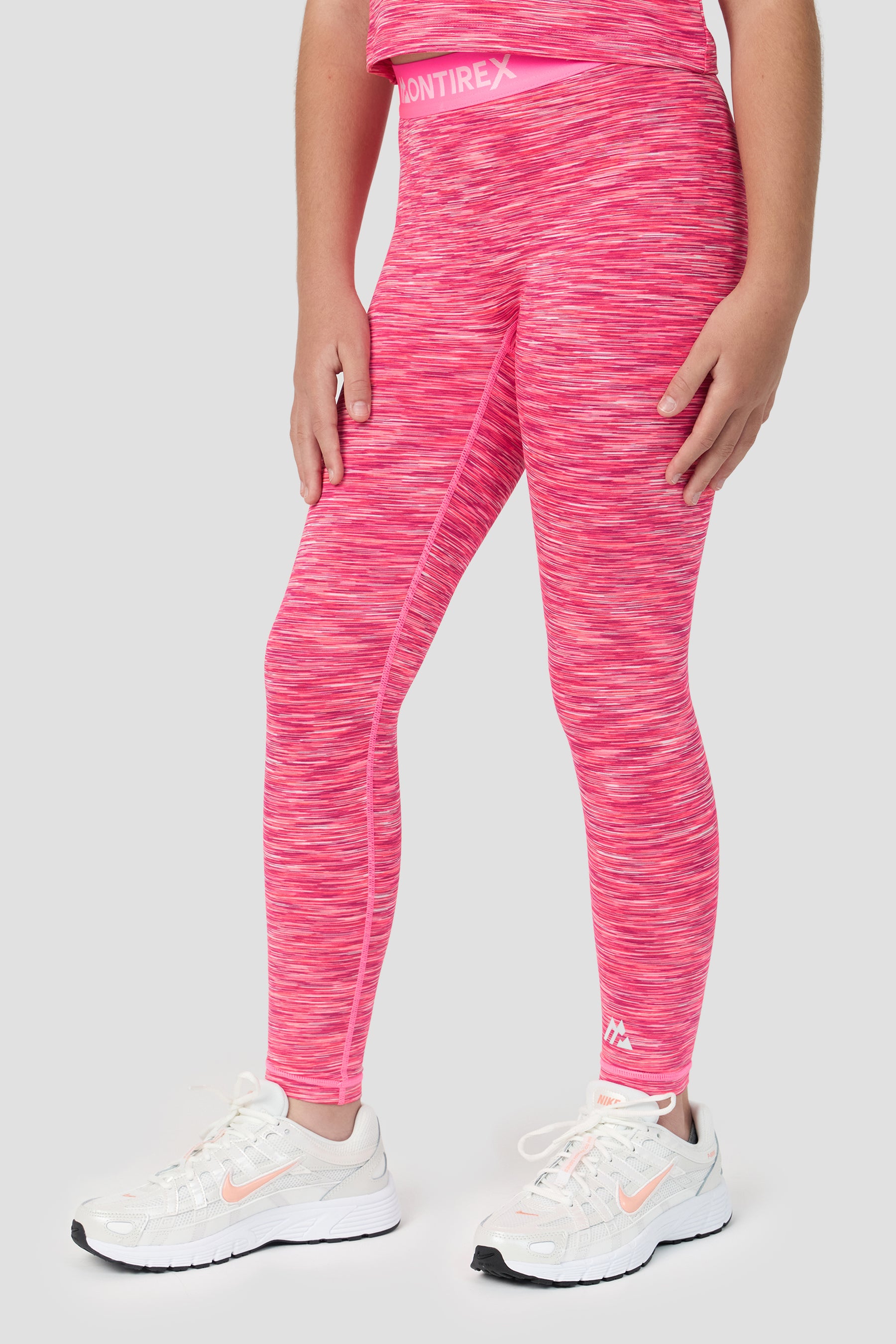Girls Trail Icon Legging - Fuschia/White