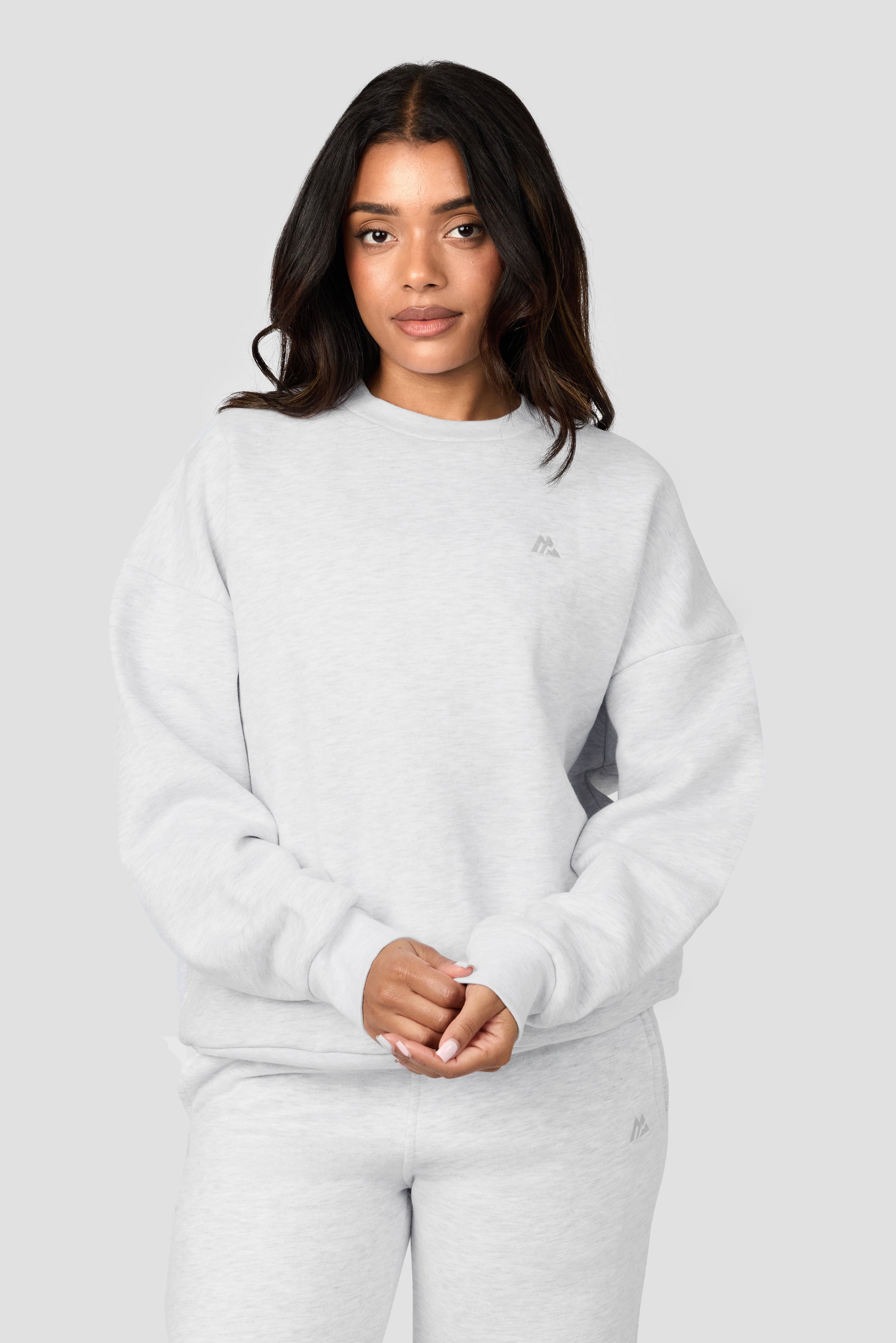 Form Oversized Sweatshirt Platinum Grey Marl | Montirex Gymwear