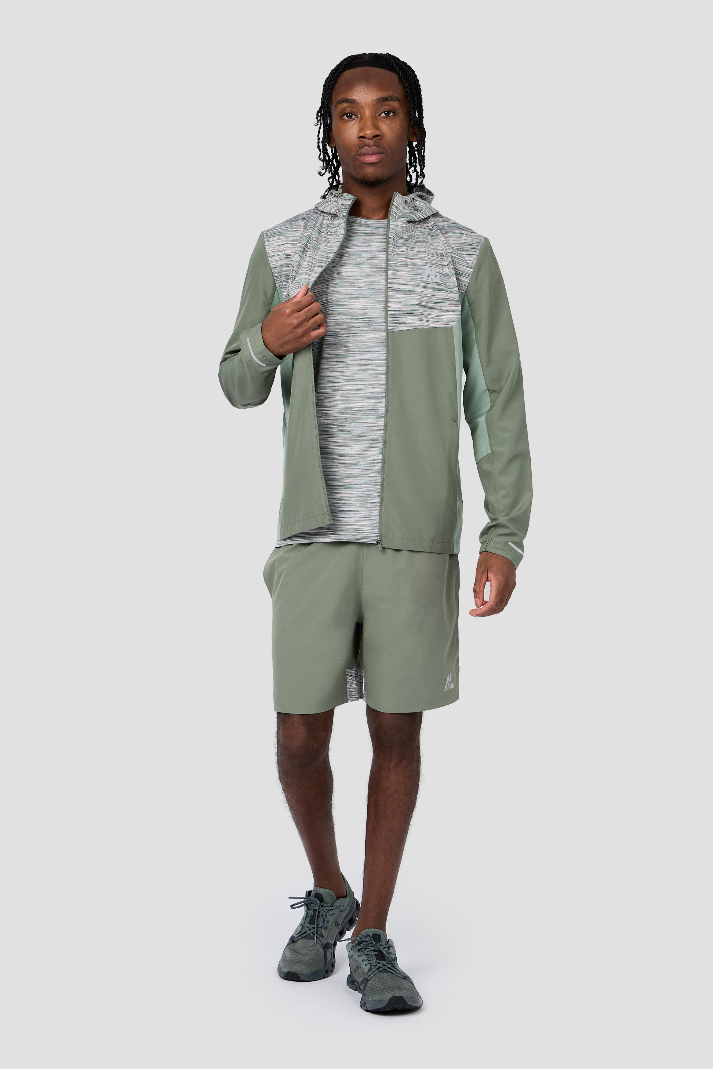 Montirex Trail Windbreaker Green Slate/Pink | Sportswear Gymwear