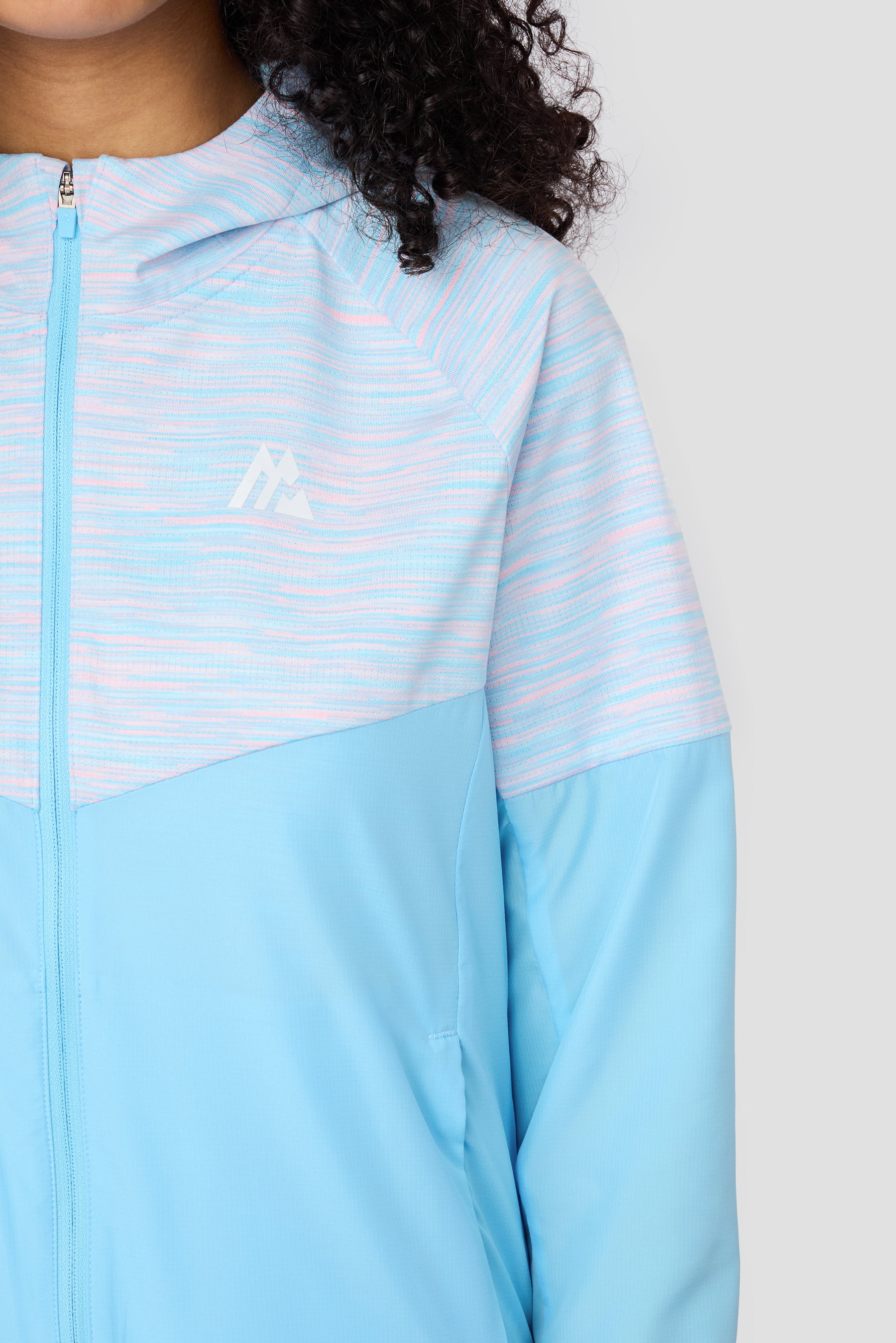 Girls Trail Windbreaker - Light Blue/Pink
