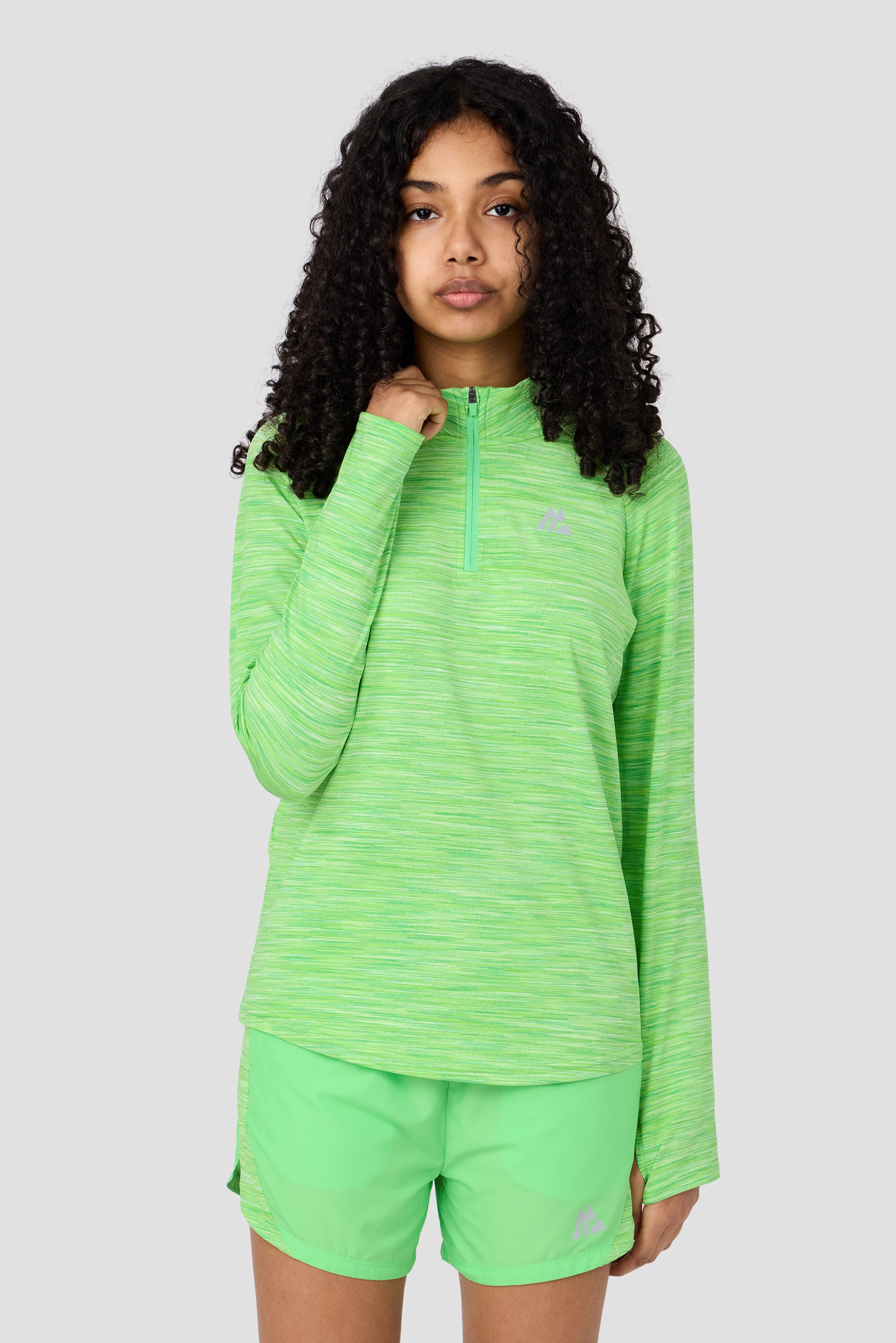 Girls Trail 1/4 Zip by Montirex | Apple Green Sportswear Top