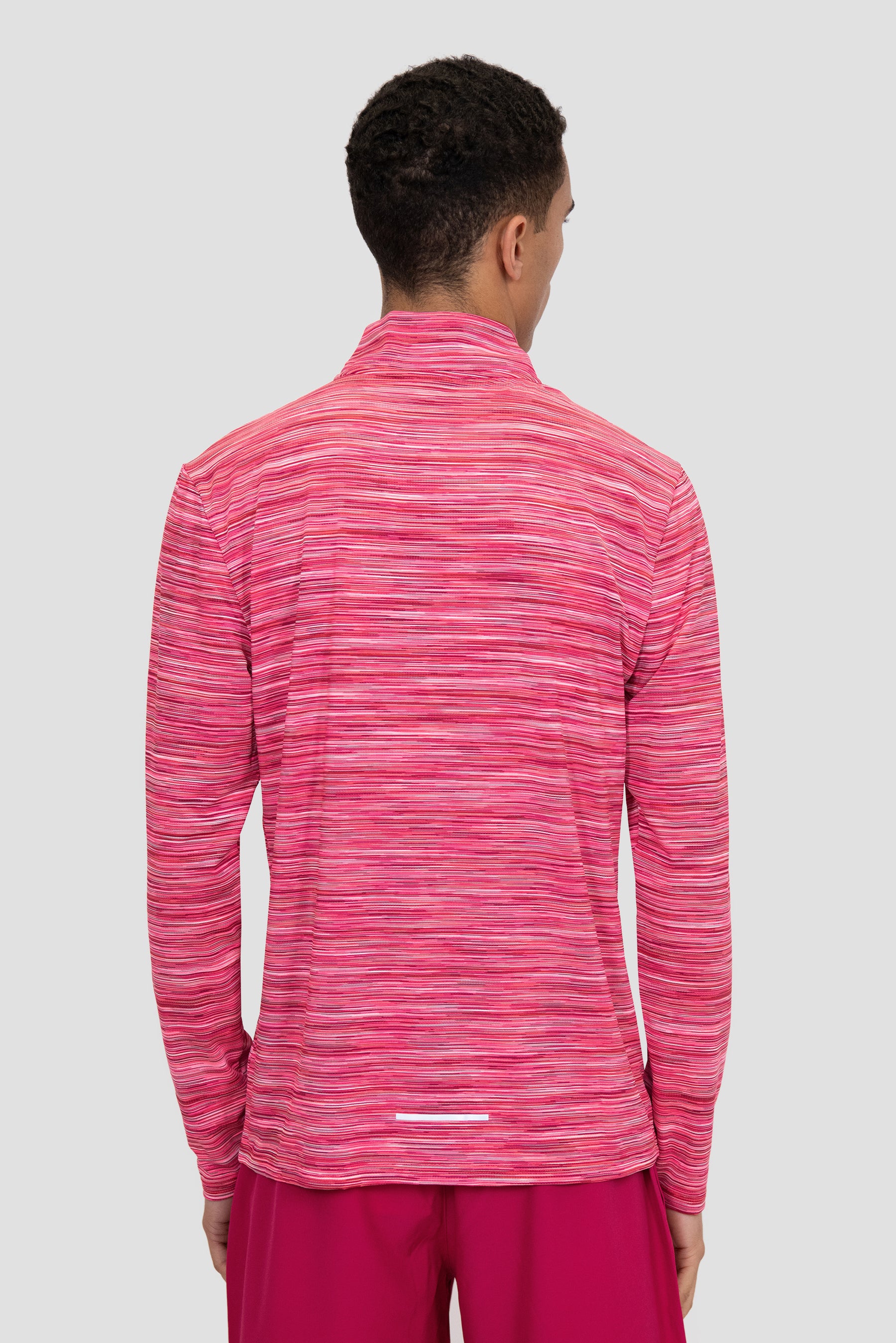 Trail 1/4 Zip - Raspberry/White