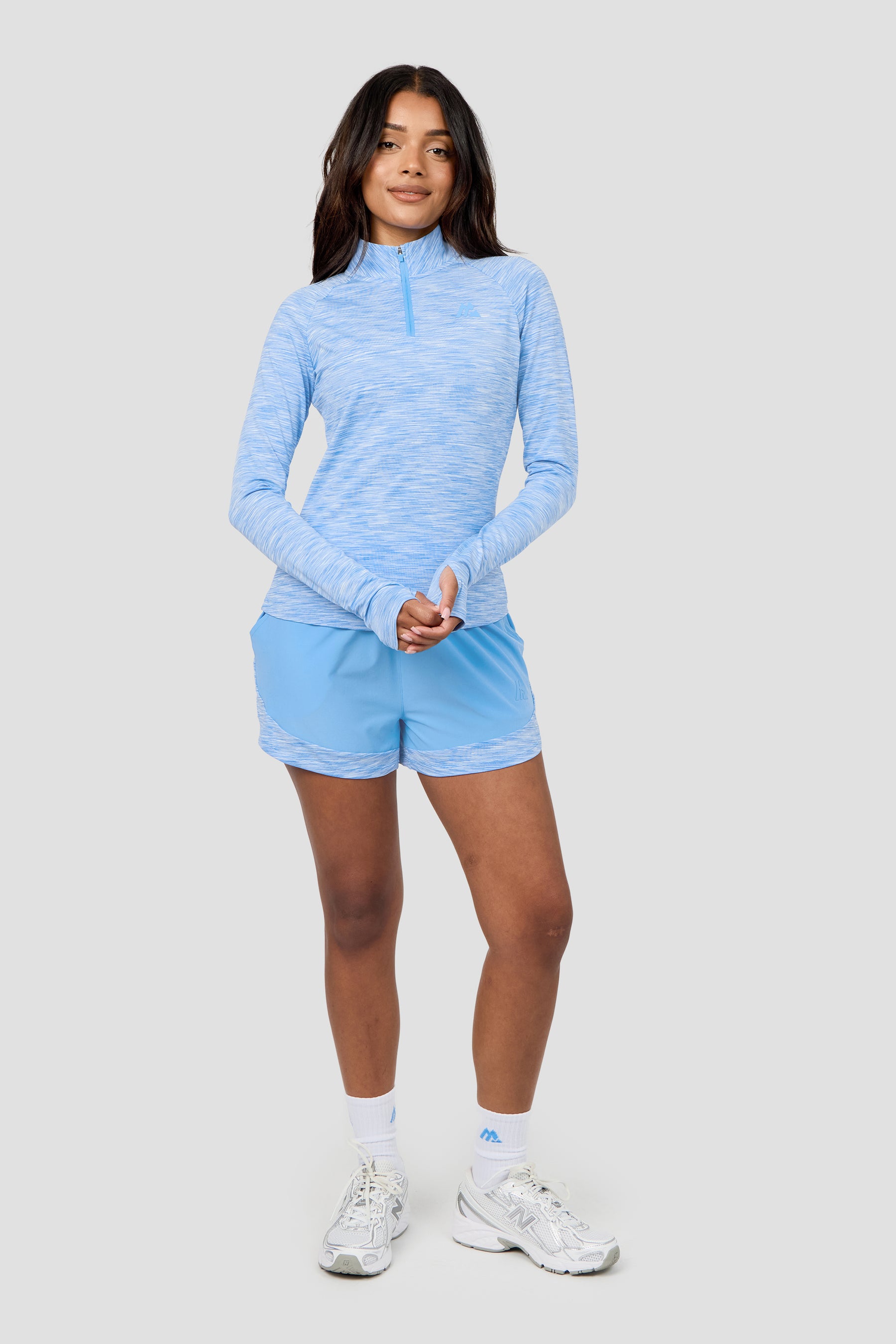 Trail 1/4 Zip - Light Blue Multi