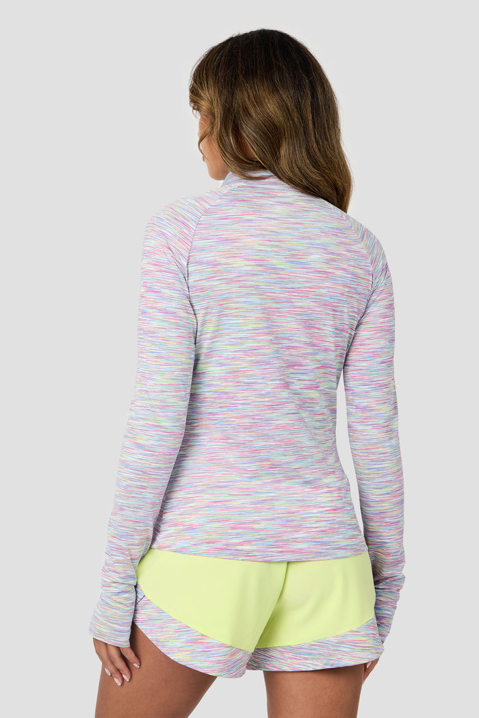 Trail 1/4 Zip - Green/Pink/Blue