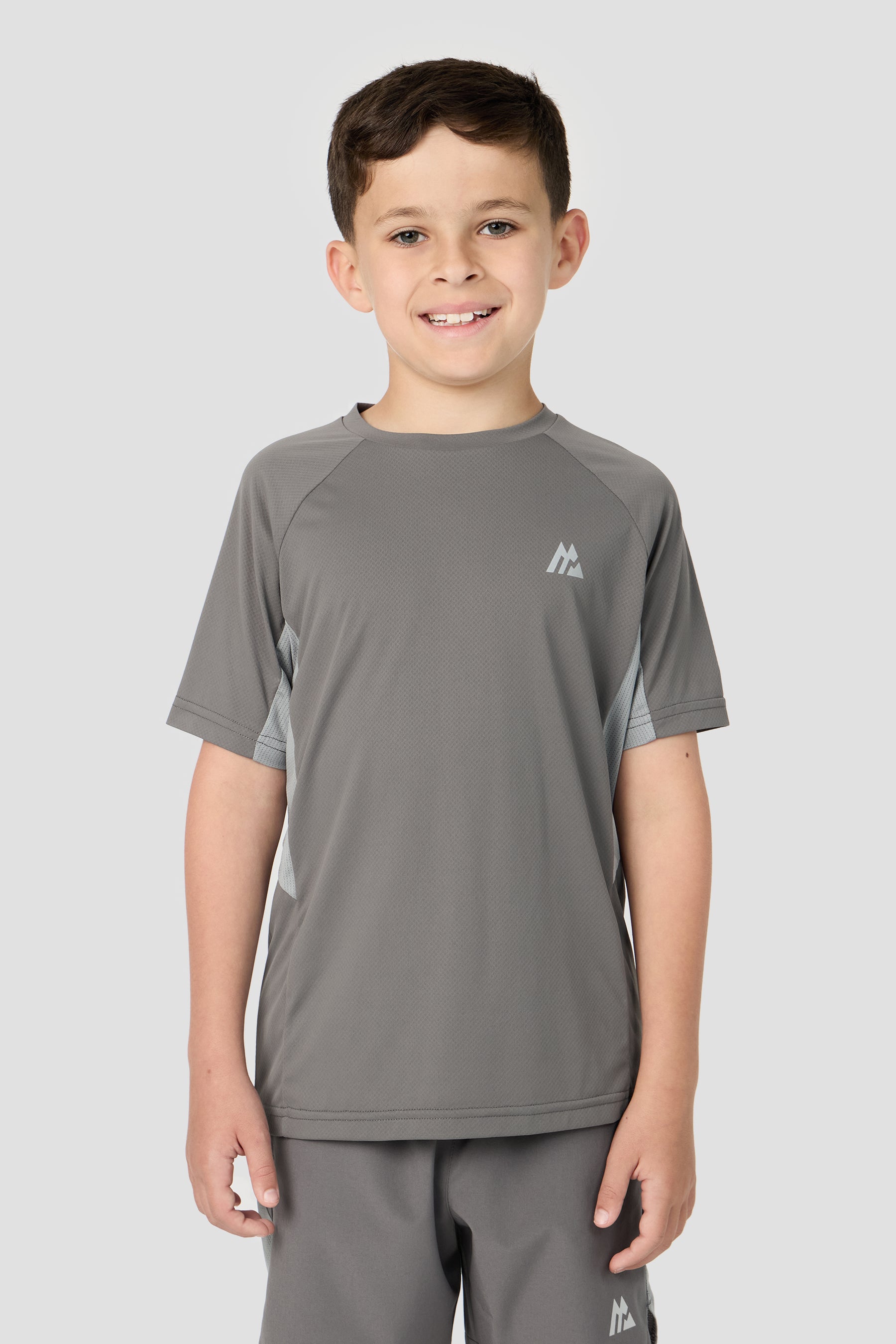 Boys React T-Shirt - Cement Grey/Platinum Grey