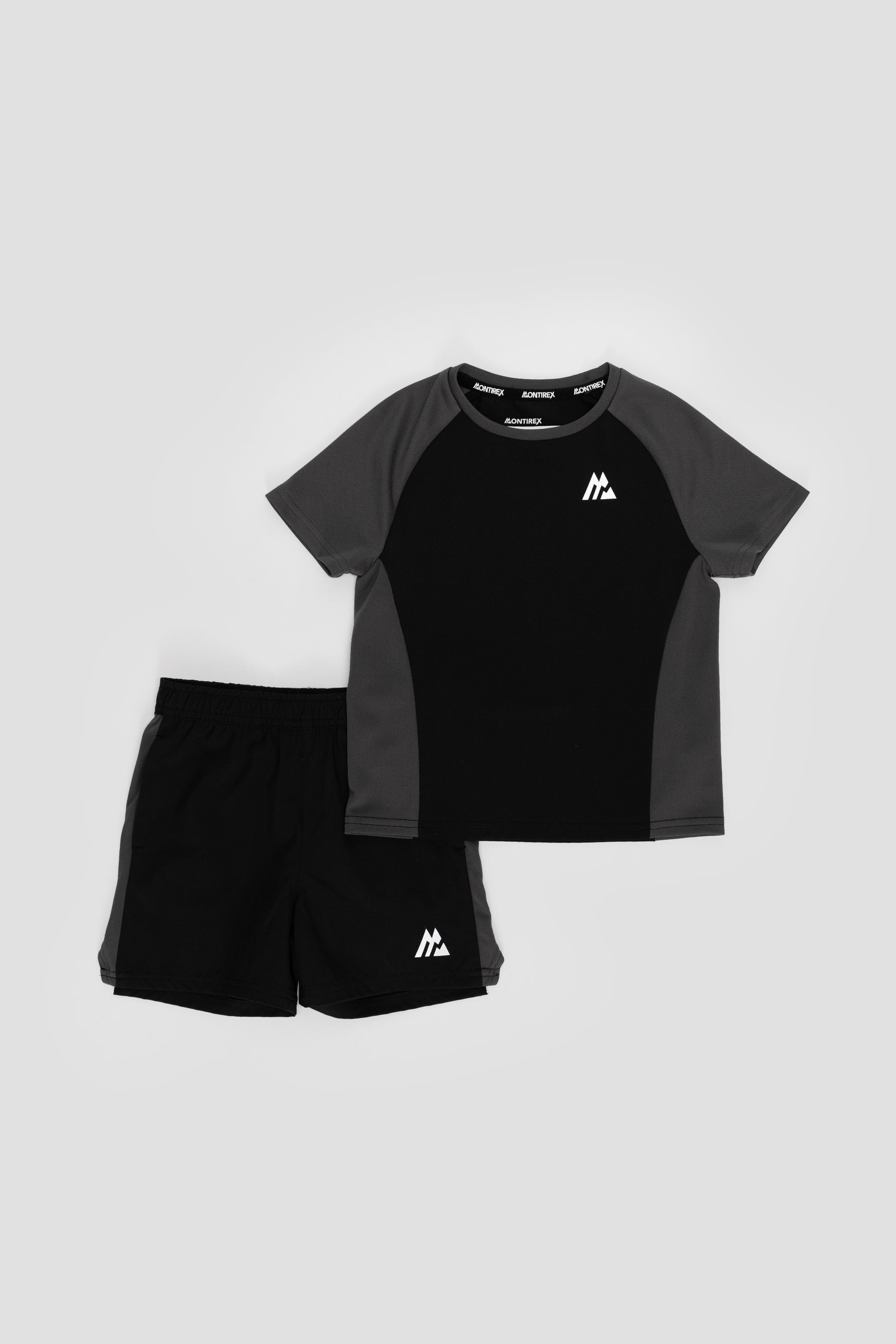 Infant Sprint T-Shirt/Short Set - Black/Jet Grey