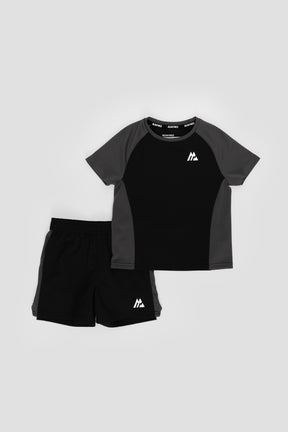 Infant Sprint T-Shirt/Short Set - Black/Jet Grey