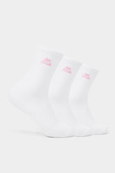 Women's Crew Sock 3 Pack - White/Pink Lemonade 