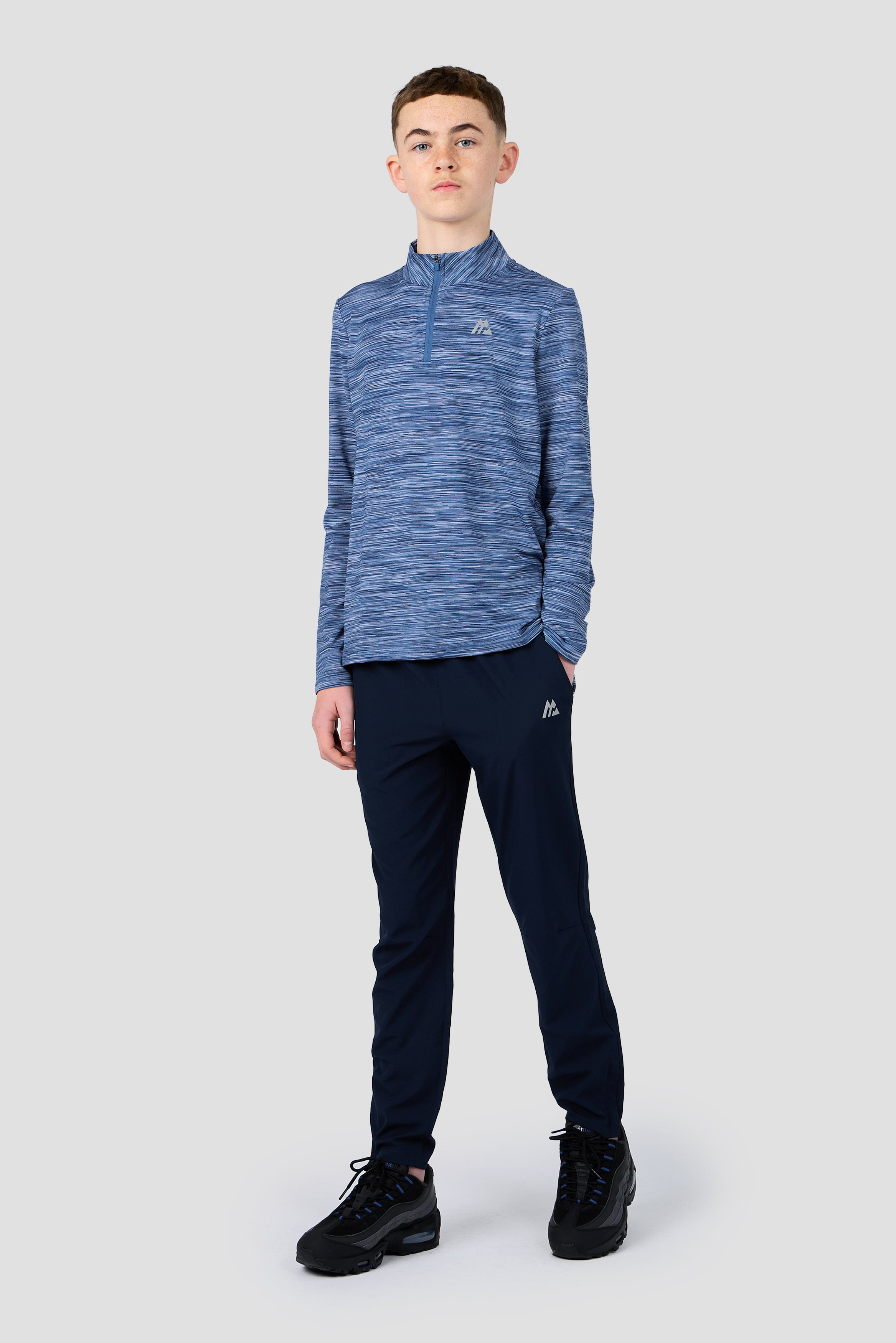 Montirex Boys Trail 1/4 Zip Sportswear - Navy/Charcoal Blue