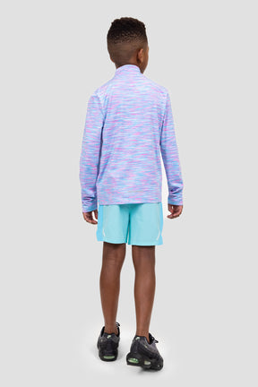 Boys Trail 1/4 Zip - Blue/Pink/White