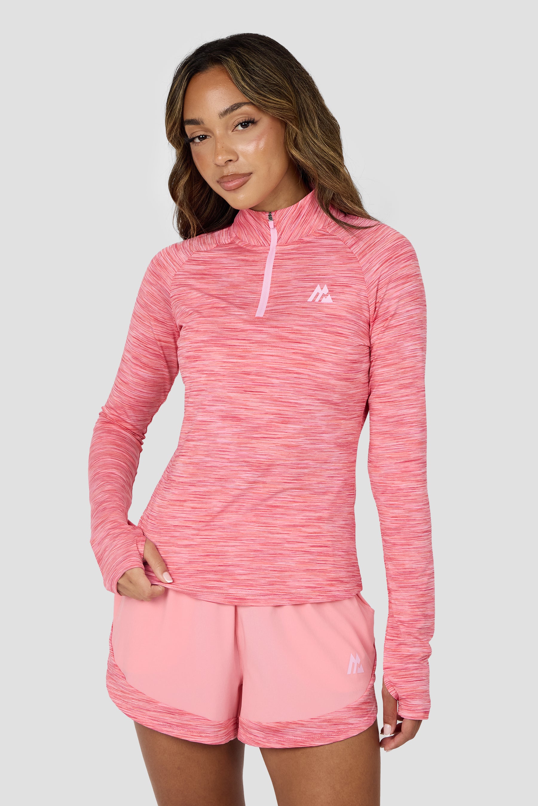 Montirex Trail 1/4 Zip Pink/Orange Women's Sportswear Gymwear