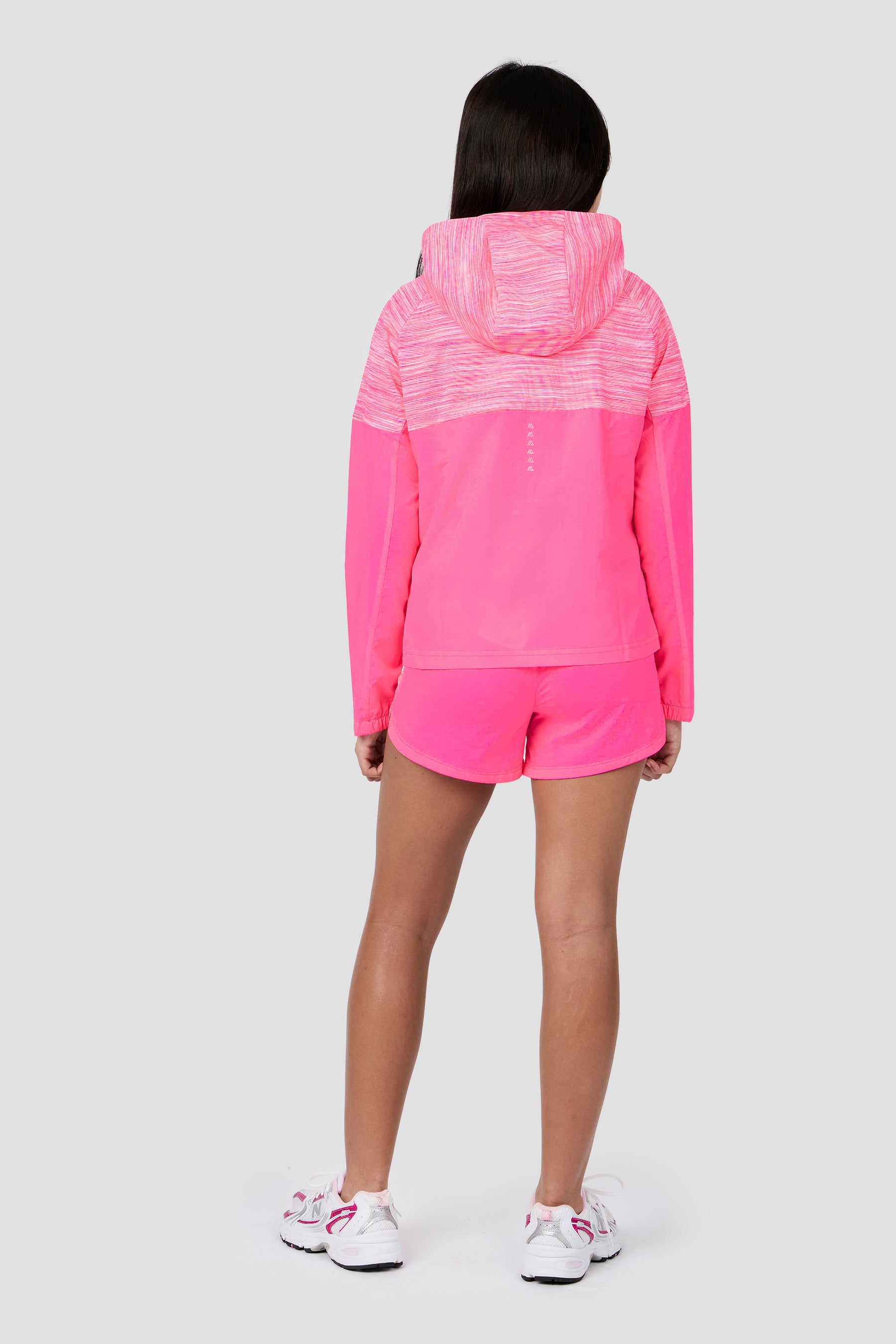 Girls Trail Panel Short - Neon Pink Multi/White