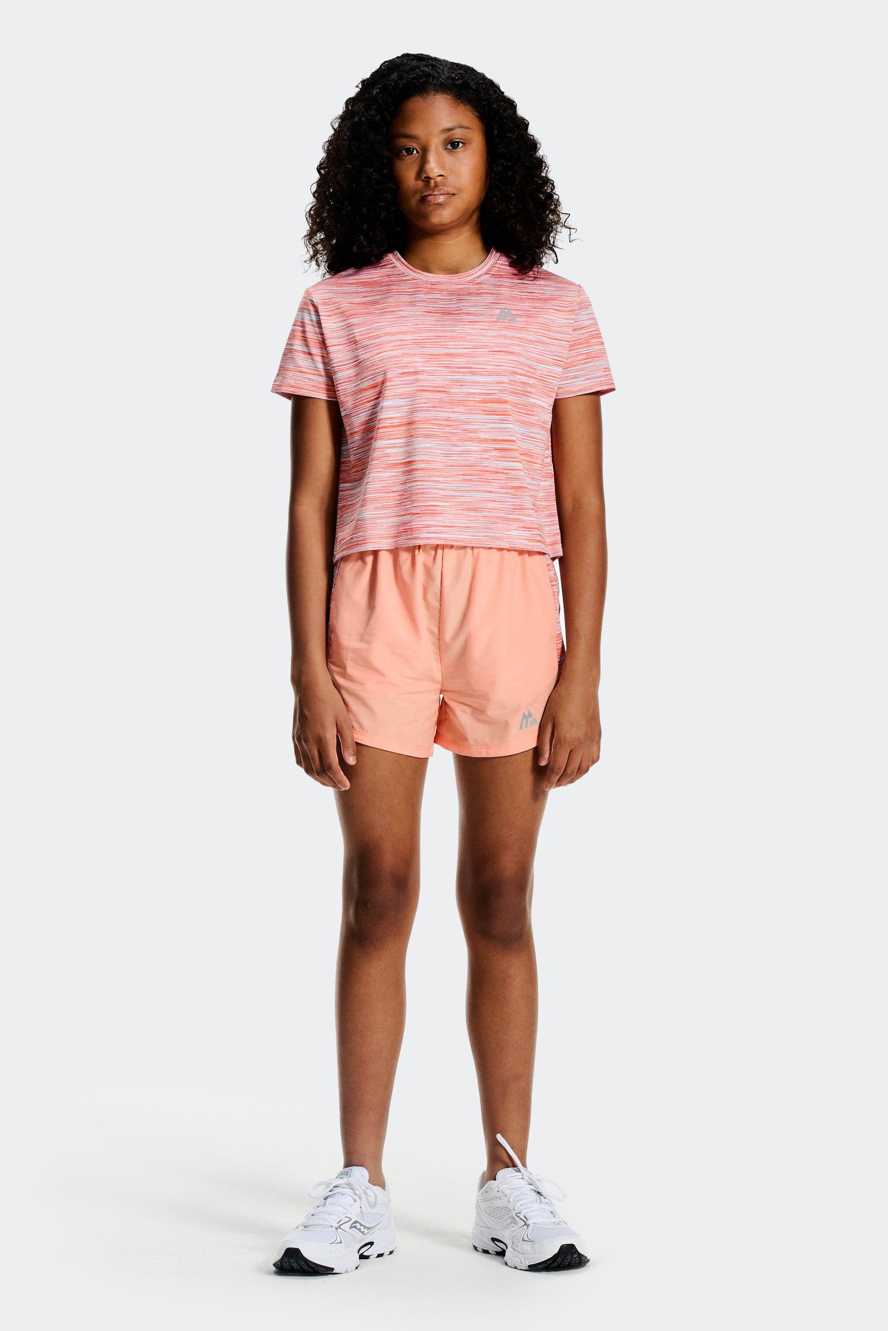 Girls Trail Panel Short - Peach/Sky/White