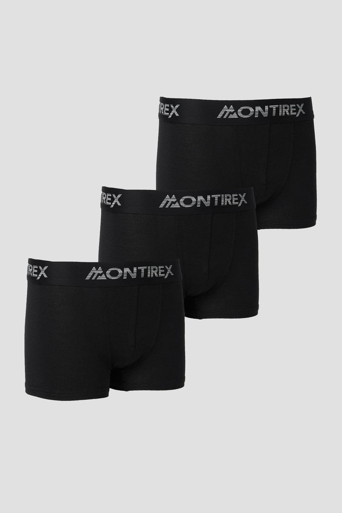 Boys 3 Pack Trail Boxer - Black/Platinum Grey Multi
