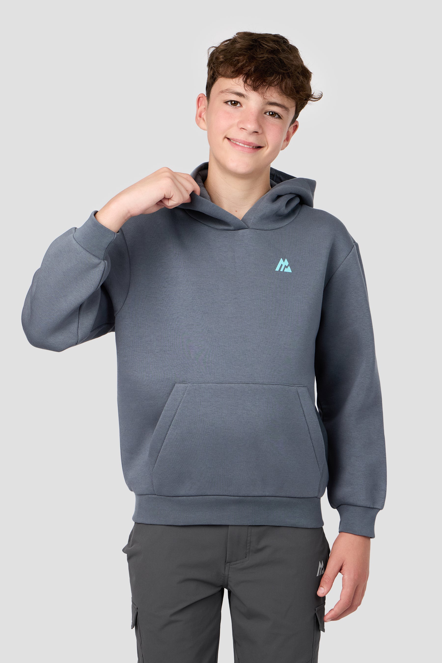 Boys Helix Graphic Hood - Slate Grey