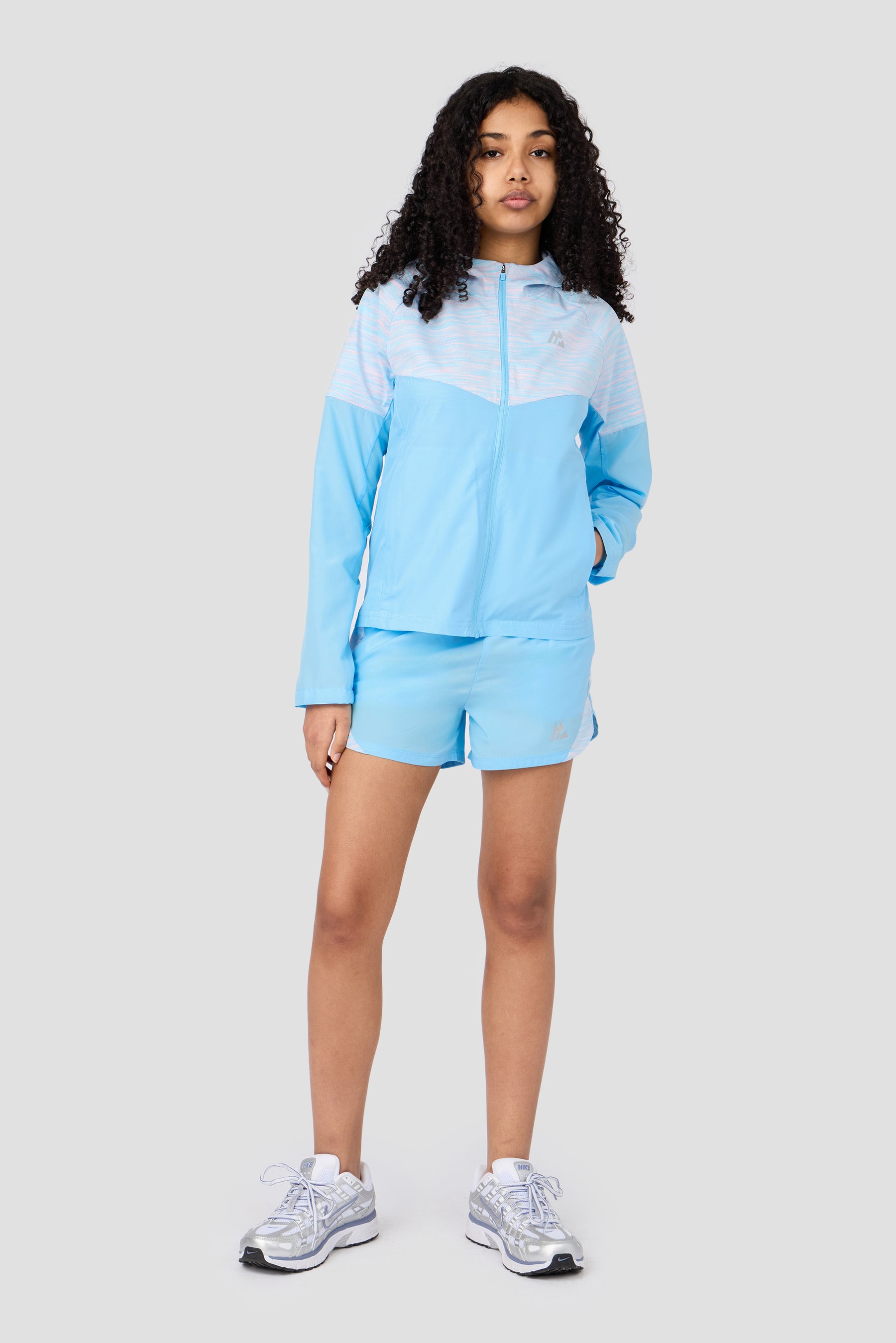 Girls Trail Windbreaker - Light Blue/Pink