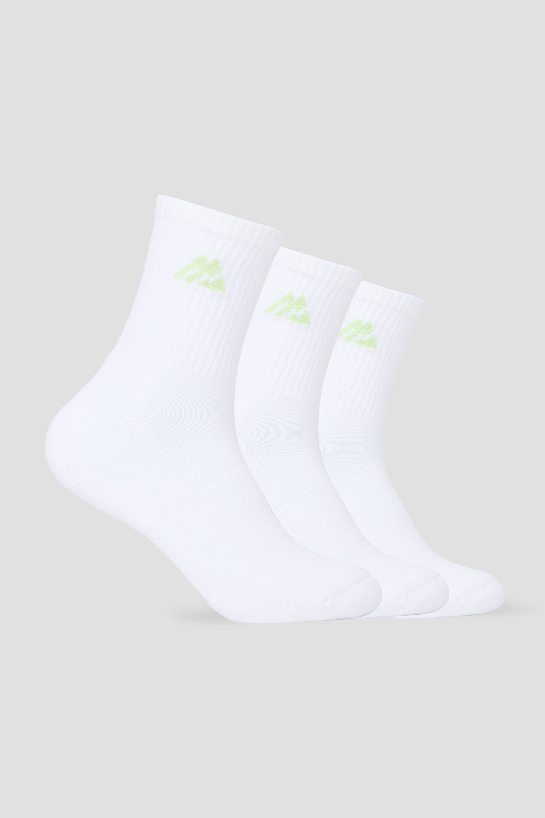 Crew Sock 3 Pack - White/Iced Matcha