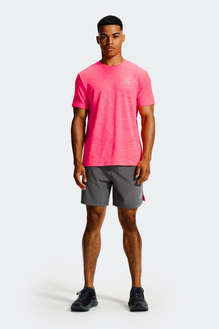 Tide Short - Cement Grey/Shocking Pink