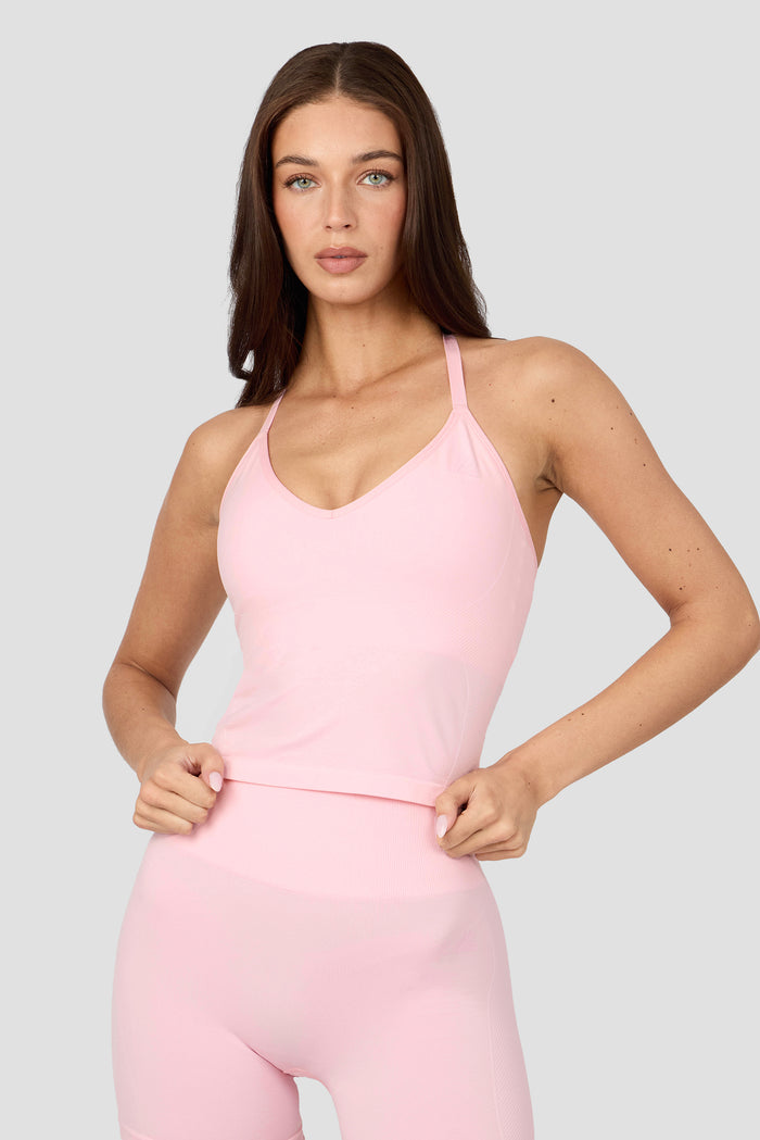 Muse Seamless Halter Neck Tank - Light Pink