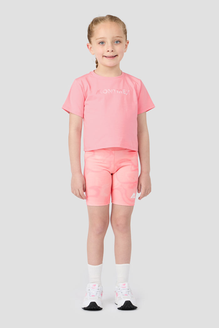 Infant Girl's Swirl T-Shirt/Cycling Short Set - Sweet Pink/Ballet