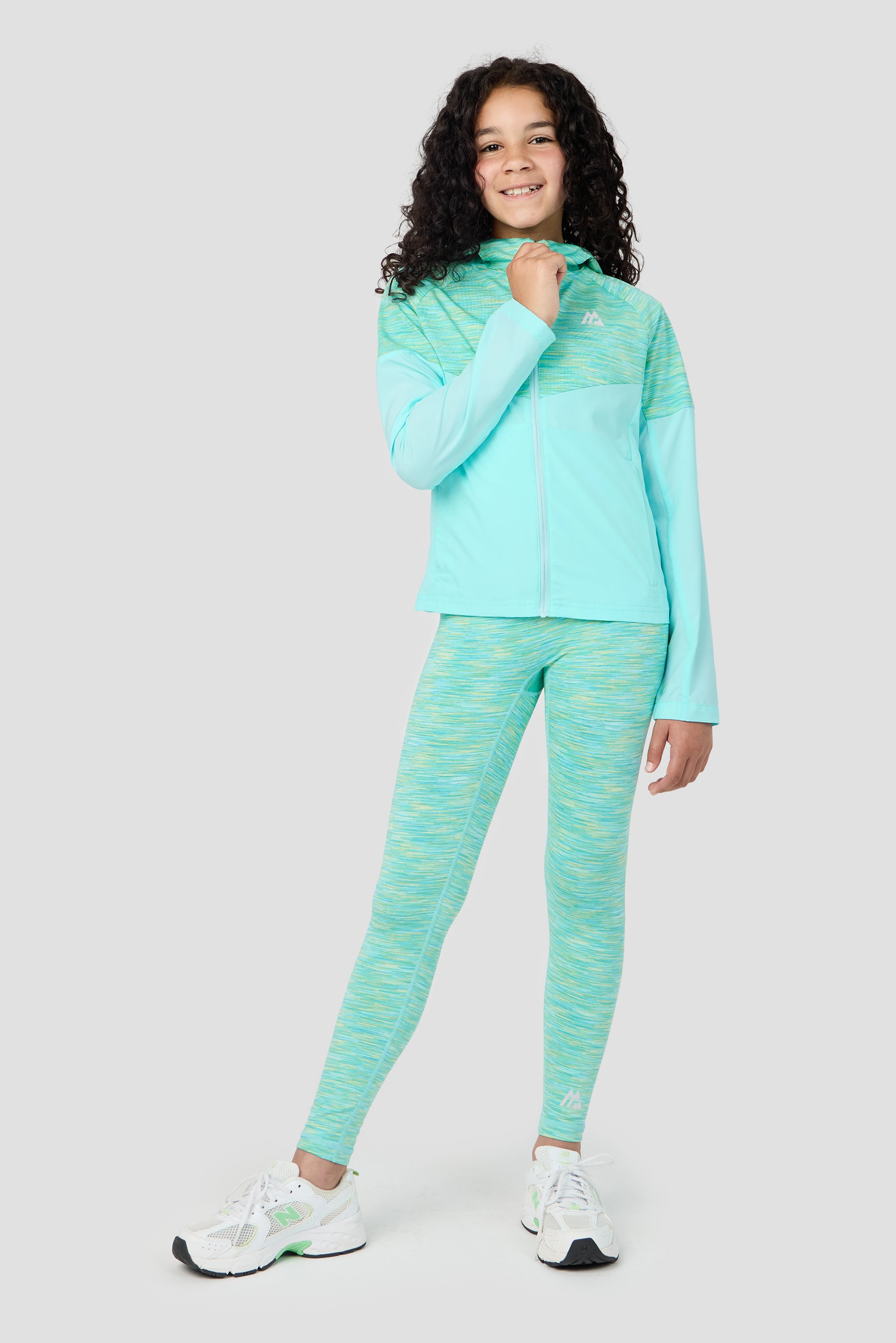 Girls Trail Windbreaker - Aqua/Citrus