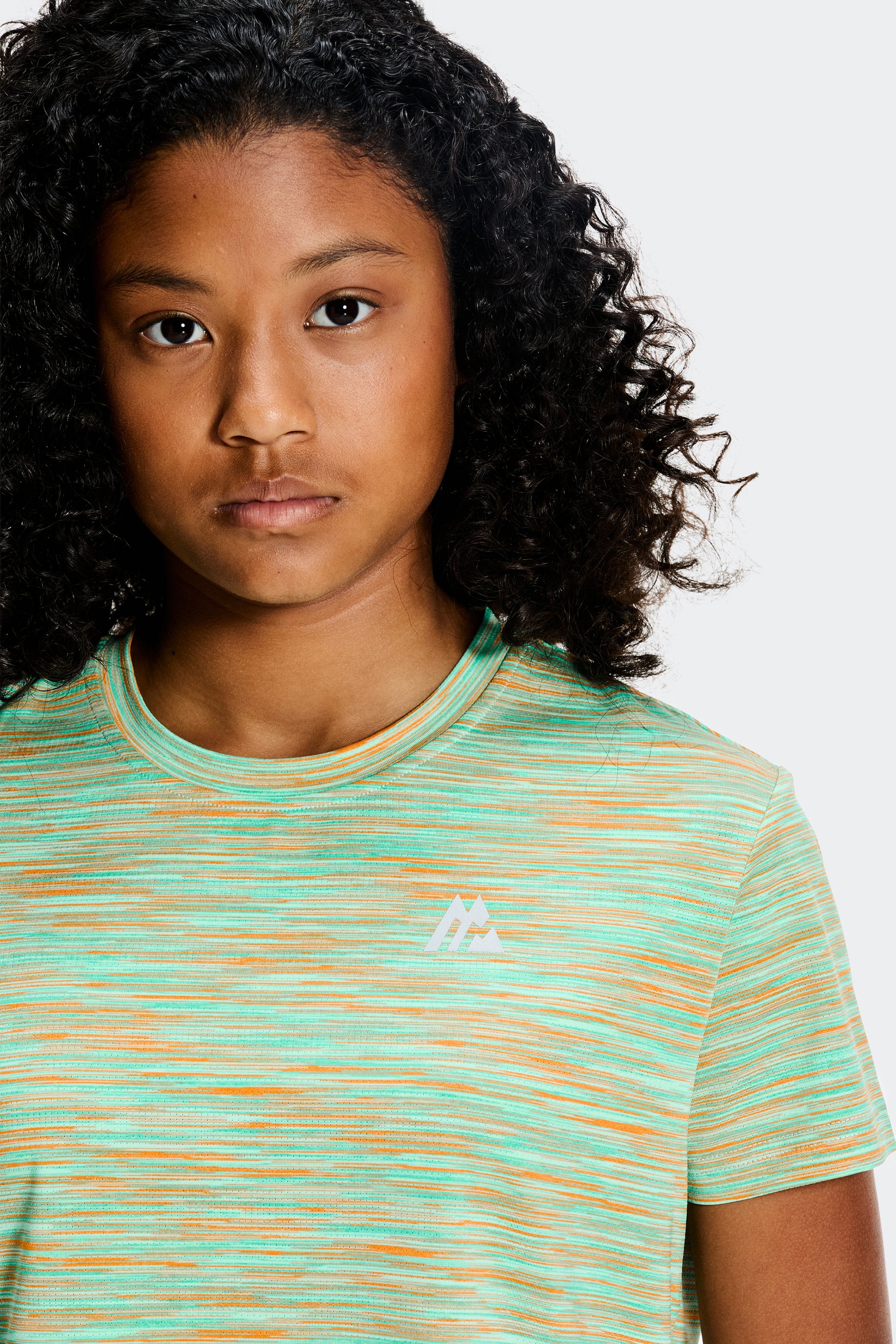 Girls Trail Box T-Shirt - Green/Teal/Peach