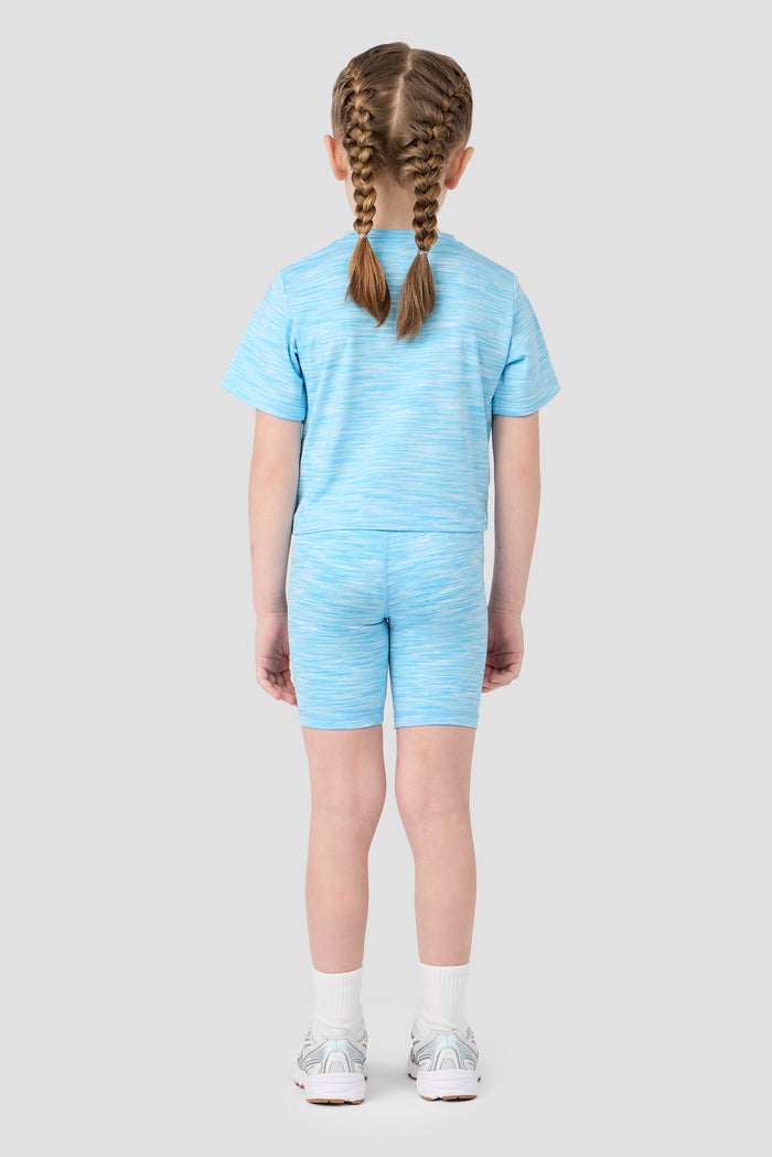 Infant Girl's Trail T-Shirt/Trail Cycling Short - Seashell Blue/White