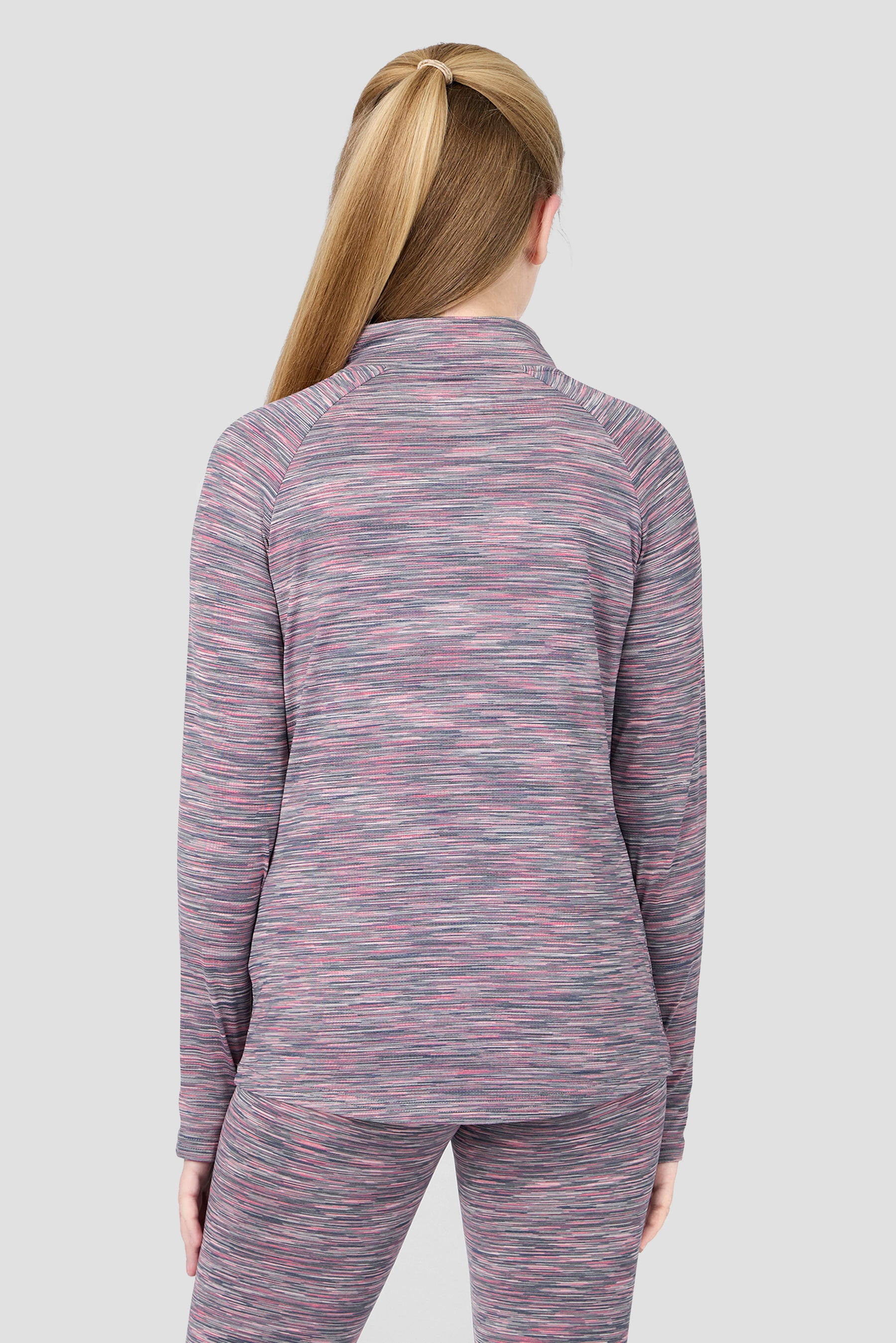 Girls Trail 2.0 1/4 Zip - Grey Multi/Pink