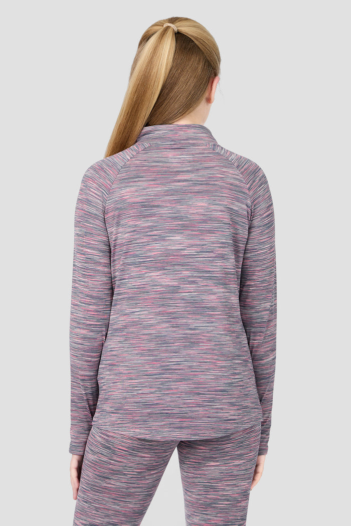 Girls Trail 2.0 1/4 Zip - Grey Multi/Pink
