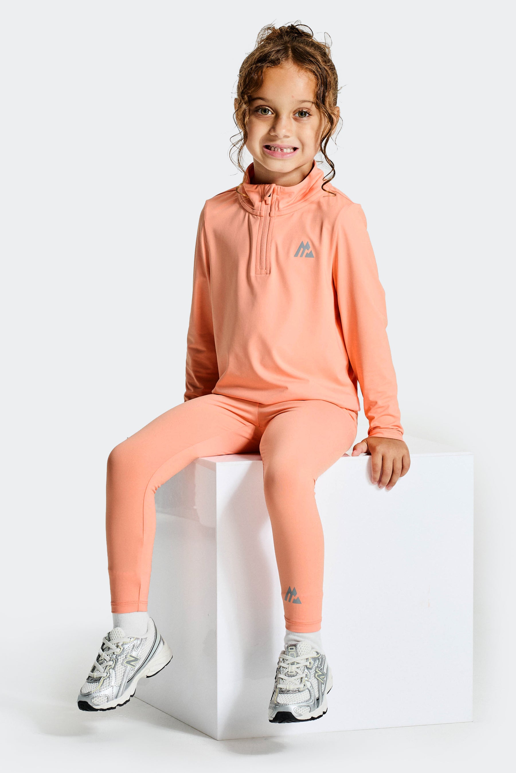 Infant Girls Bounce 1/4 Zip/Legging Set - Peach Punch