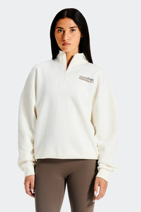 Track Graphic 1/4 Zip - Vanilla