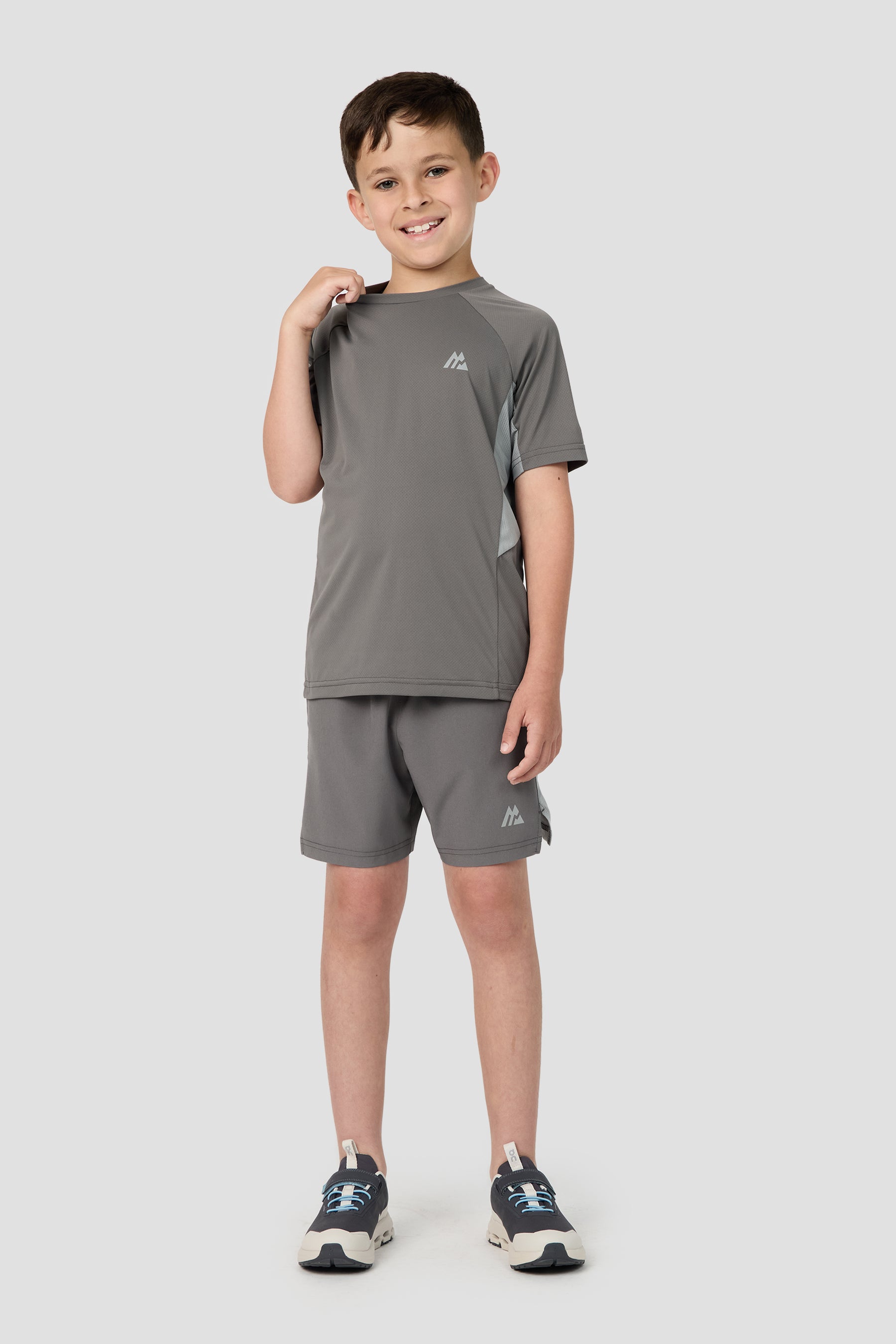 Boys React T-Shirt - Cement Grey/Platinum Grey
