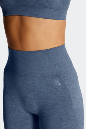 Trail Nahtlose Leggings - Graues Indigo meliert