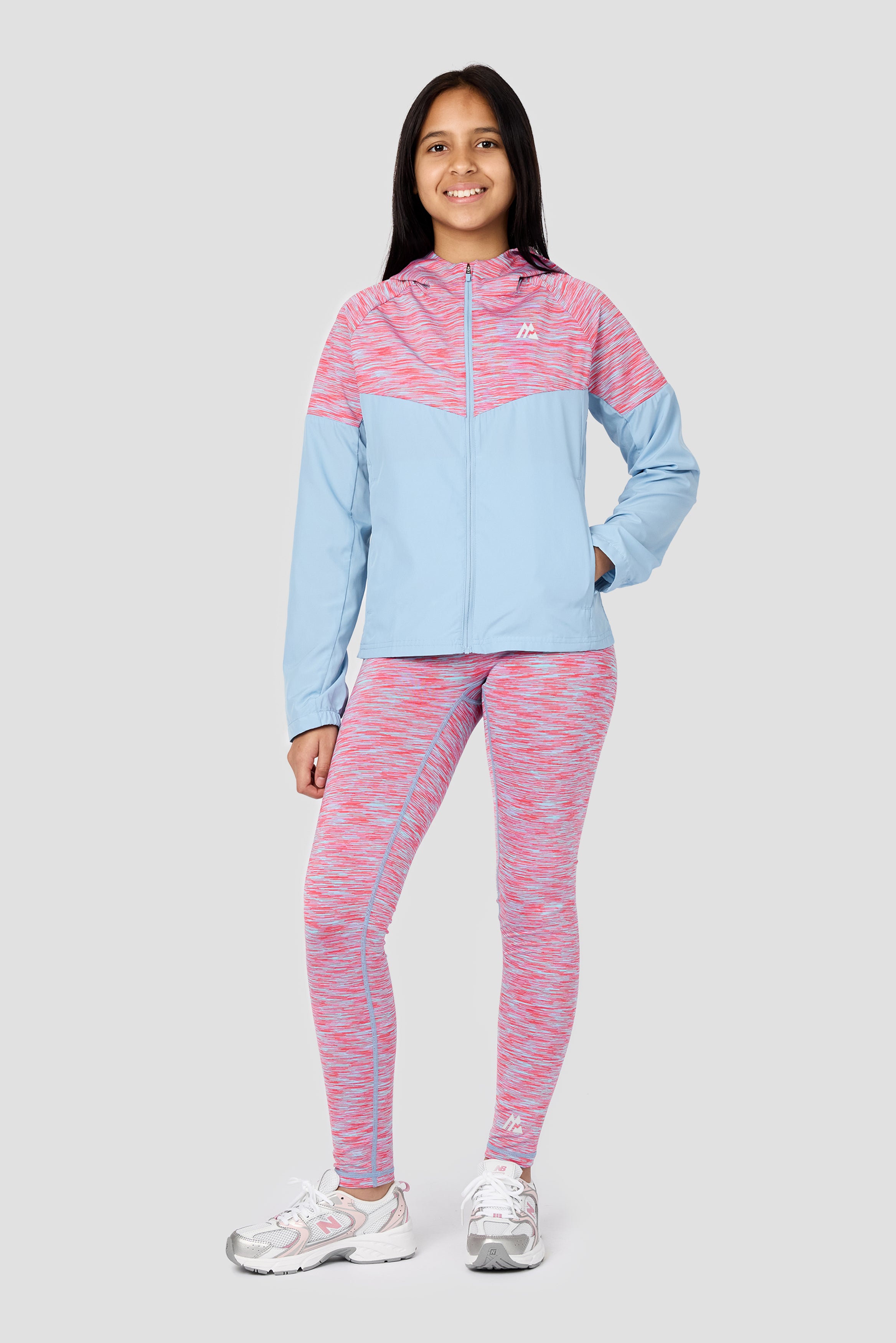 Girls Trail Windbreaker Blue/Pink | Montirex Sportswear Gymwear