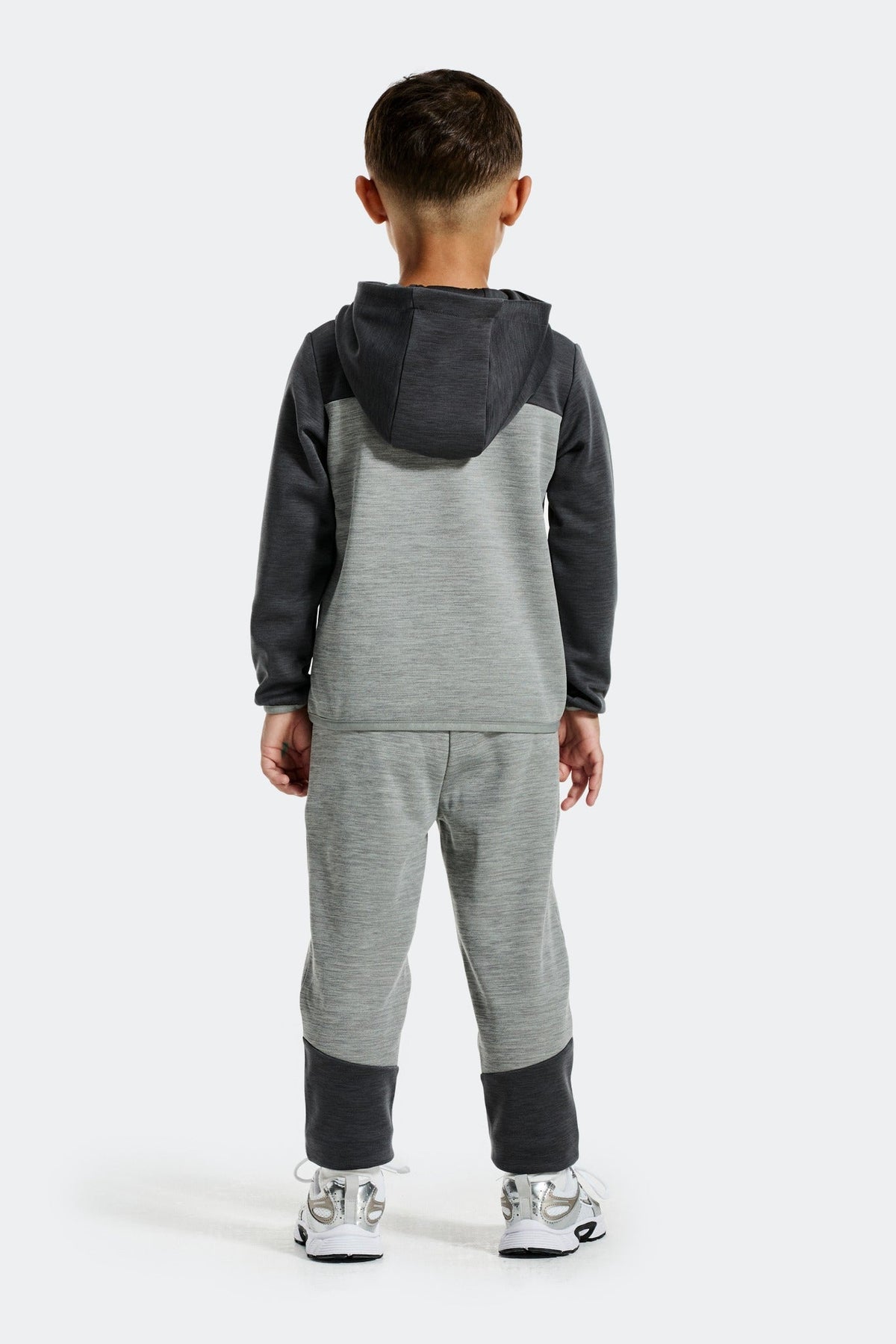 Infant Boys Align Hood/Jogger Set - Platinum Grey Marl/Asphalt Marl