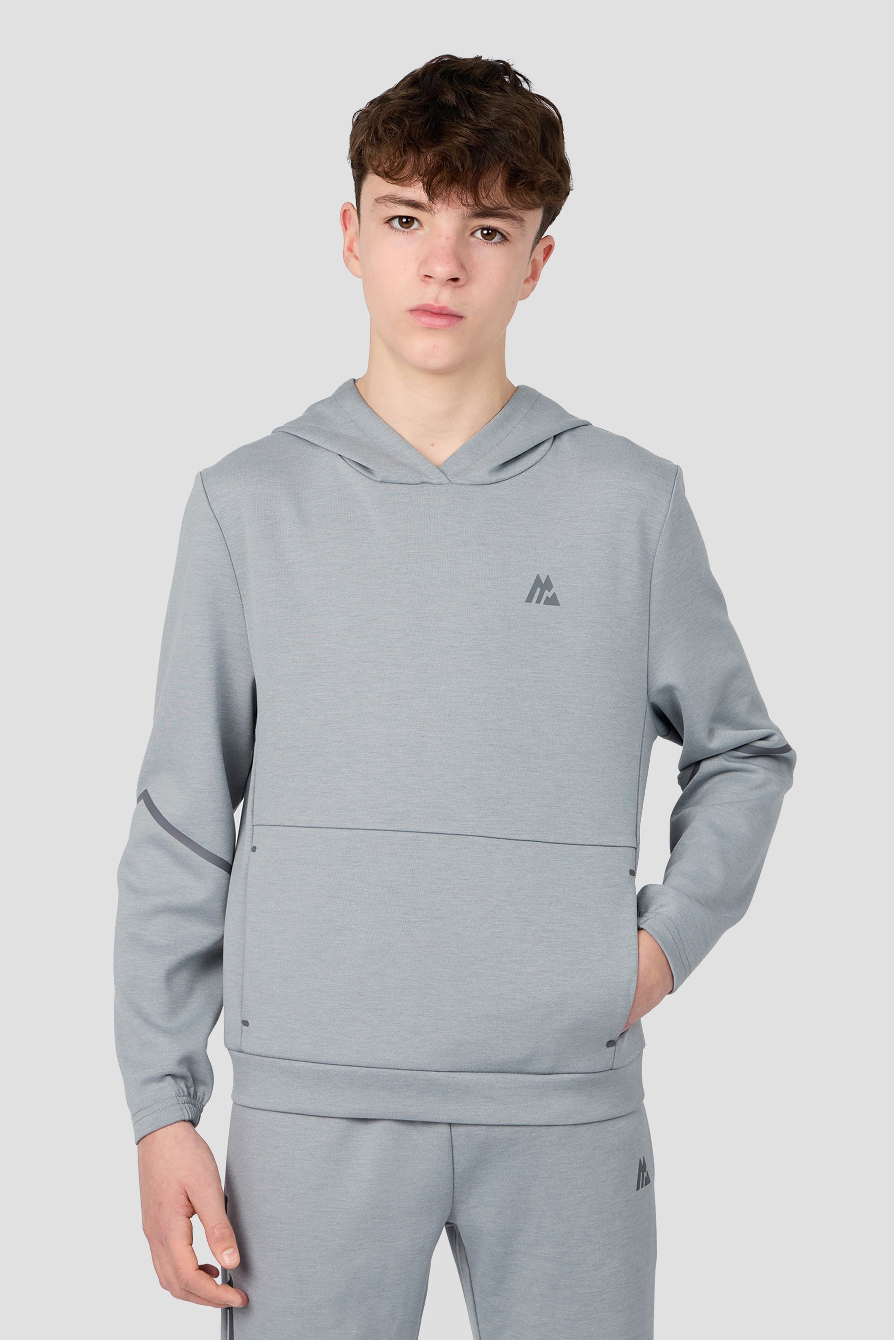 Boys Zenith Hood - Platinum Grey Marl