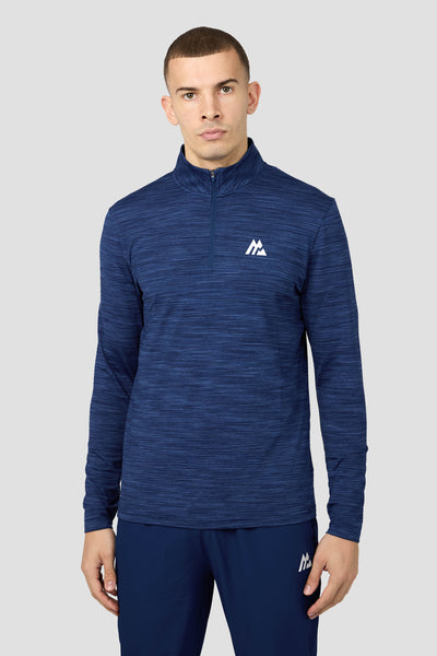 Trail 1/4 Zip - Navy Multi | Montirex Sportswear Gymwear Top