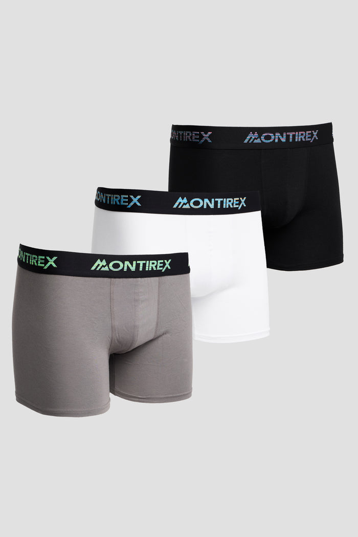 3 Pack Trail Boxer - Black/Grey/White/Multi