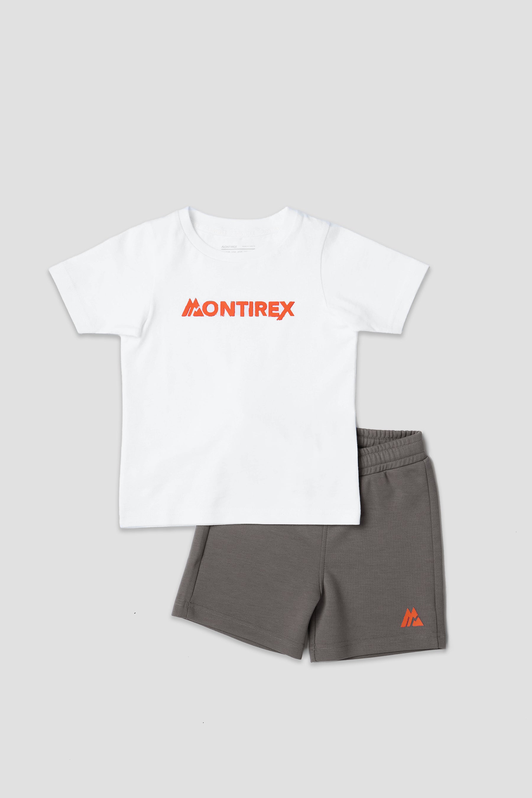 Infant Boys Explore T-Shirt/Short Set - White/Cement Grey